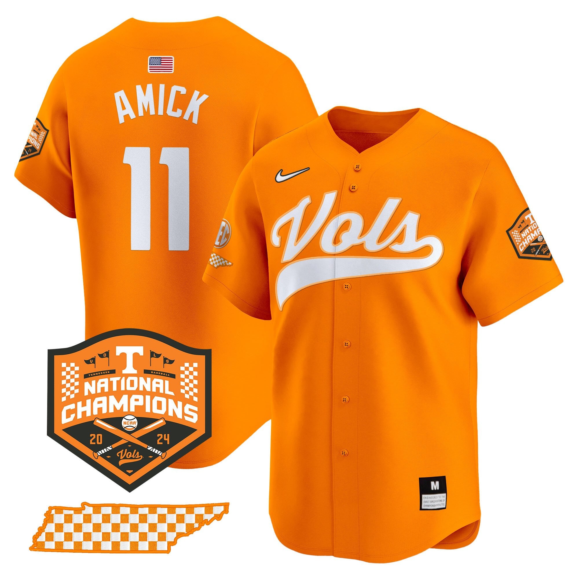 Men's Tennessee Volunteers 2024 Champions Vapor Premier Limited Jersey - All Stitched