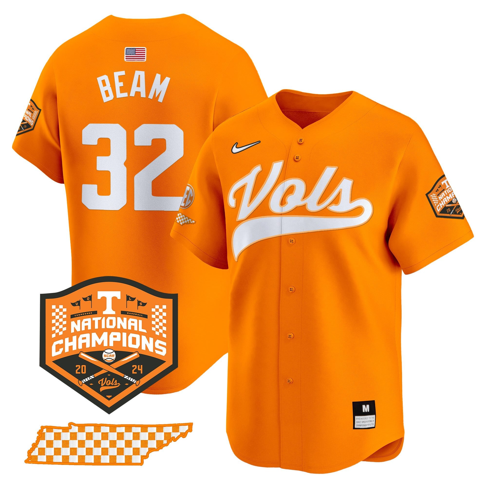 Men's Tennessee Volunteers 2024 Champions Vapor Premier Limited Jersey - All Stitched