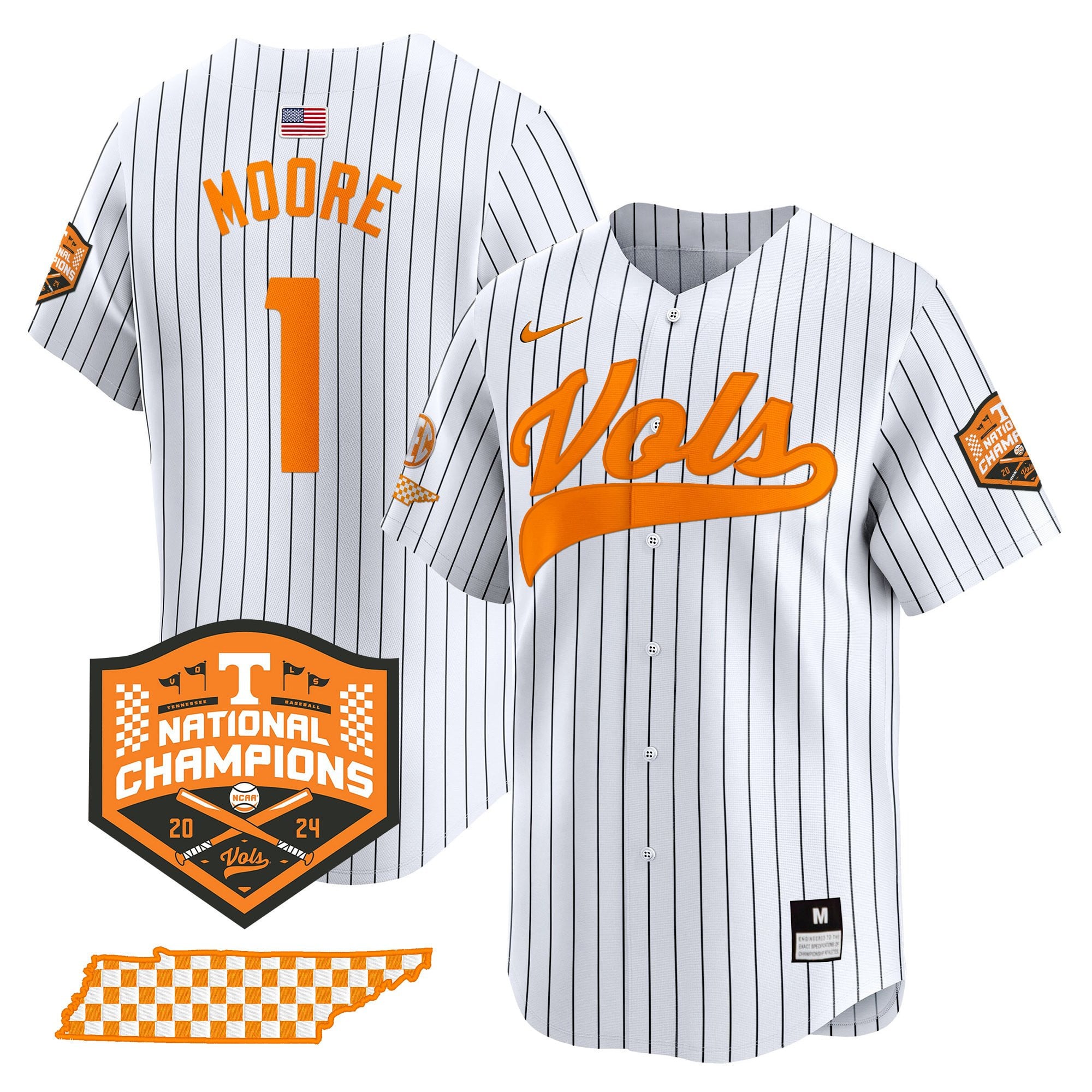 Men's Tennessee Volunteers 2024 Champions Vapor Premier Limited Jersey - All Stitched