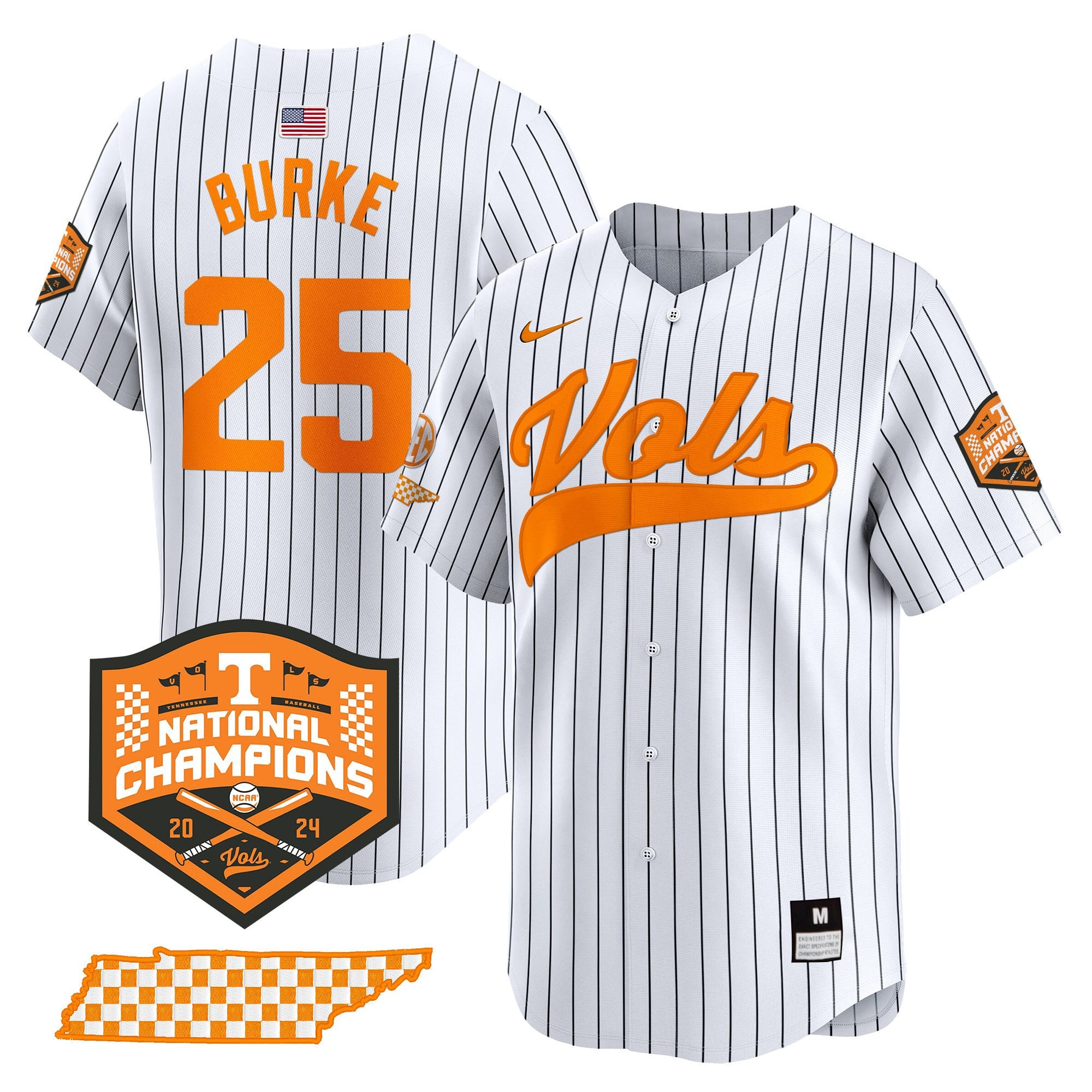 Men's Tennessee Volunteers 2024 Champions Vapor Premier Limited Jersey - All Stitched