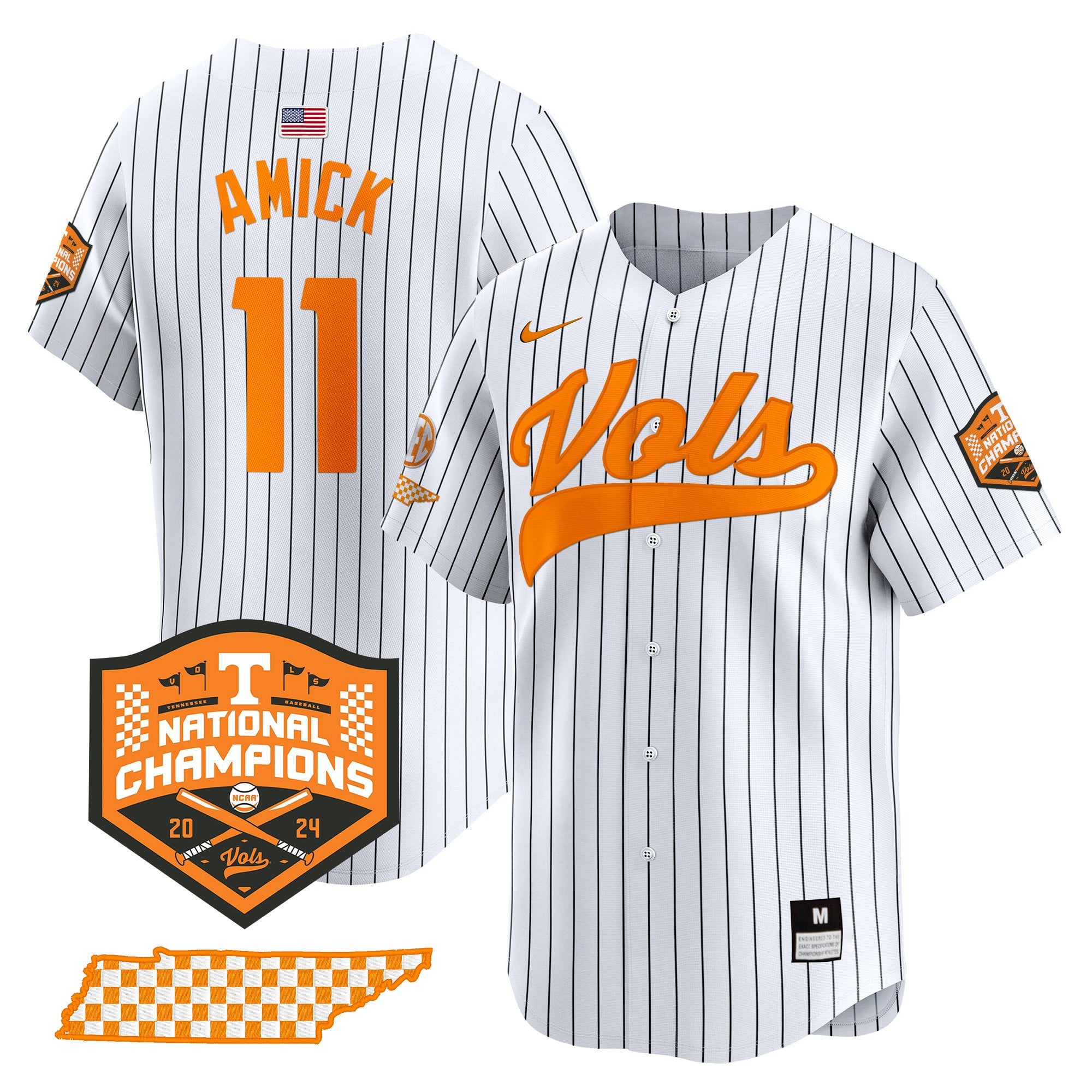 Men's Tennessee Volunteers 2024 Champions Vapor Premier Limited Jersey - All Stitched