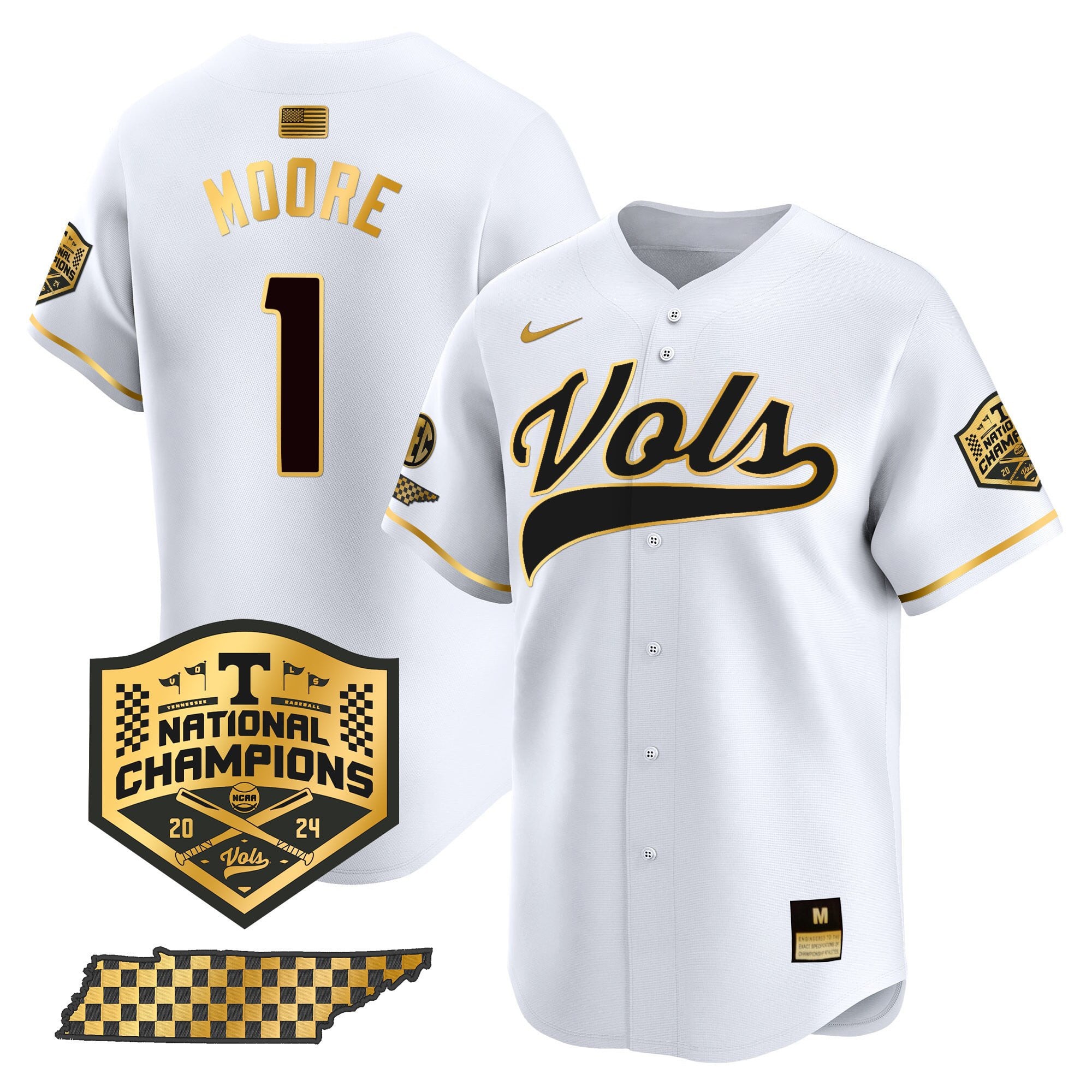 Men's Tennessee Volunteers 2024 Champions Vapor Premier Limited Jersey - All Stitched