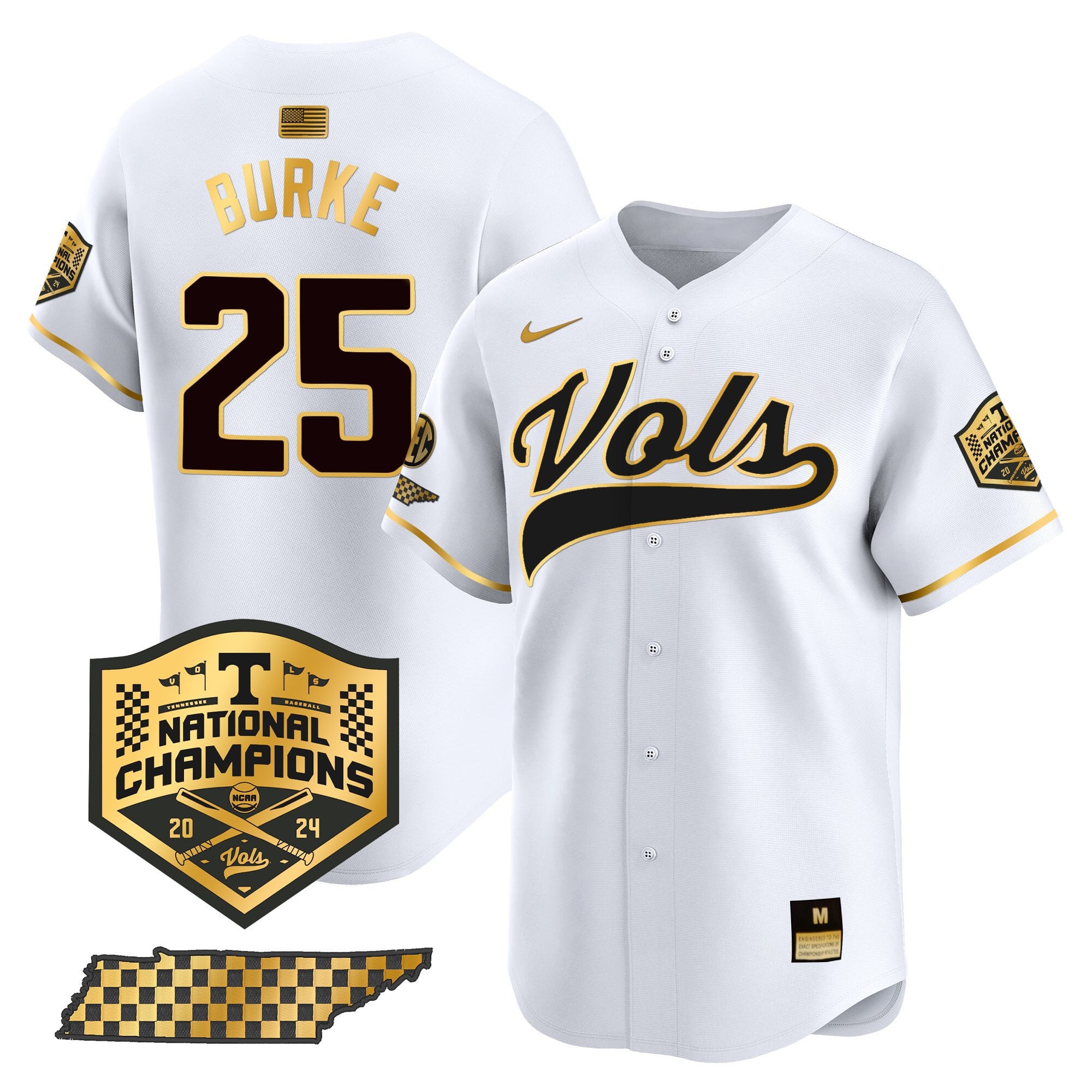 Men's Tennessee Volunteers 2024 Champions Vapor Premier Limited Jersey - All Stitched