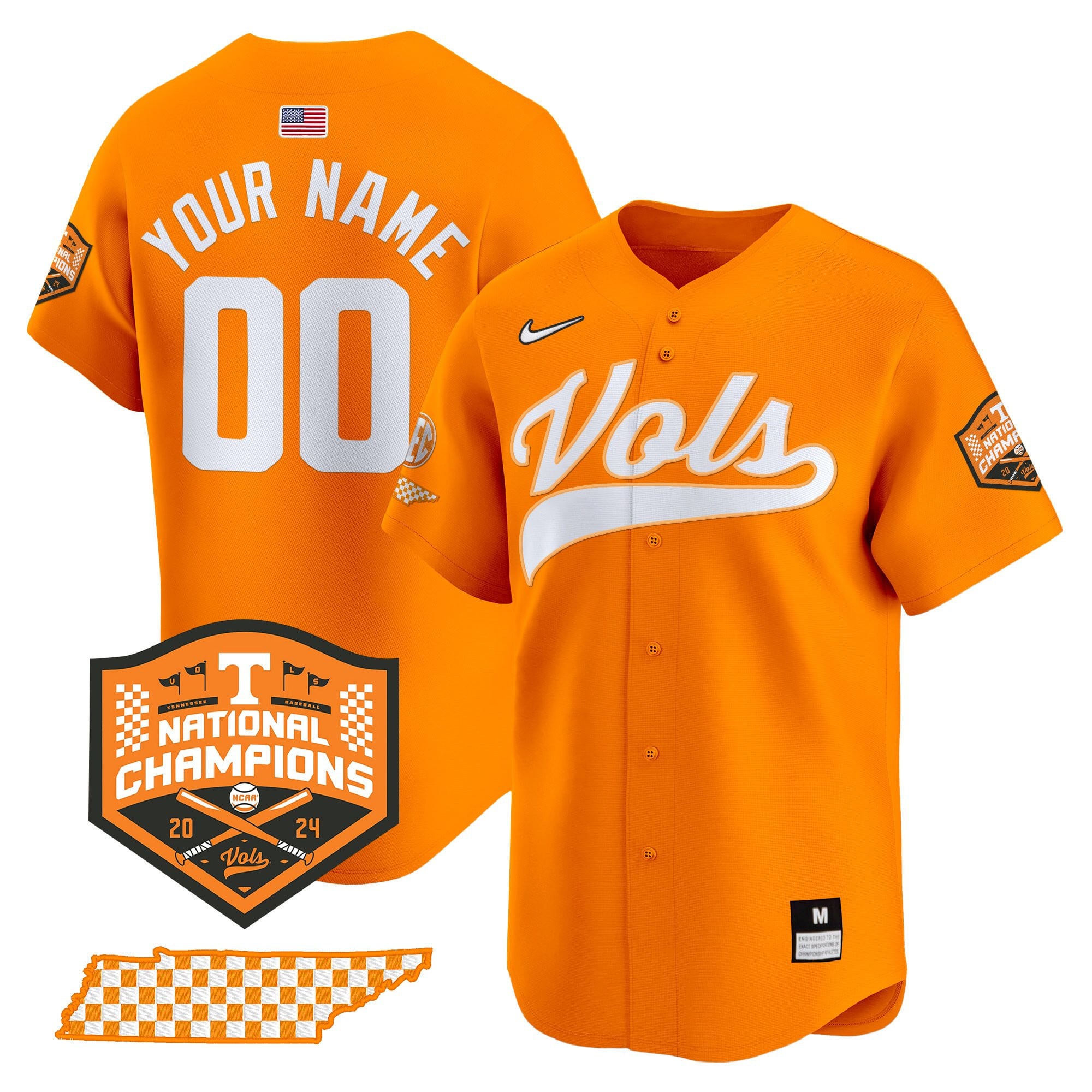 Tennessee Volunteers 2024 Champions Vapor Premier Limited Custom Jersey - All Stitched