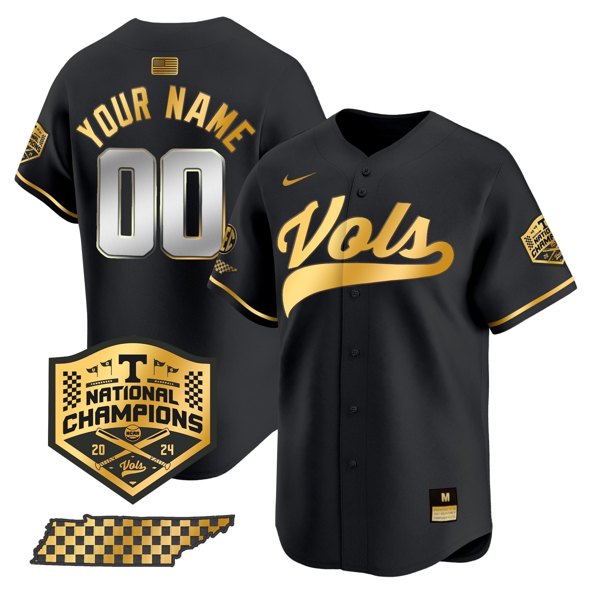 Tennessee Volunteers 2024 Champions Vapor Premier Limited Custom Jersey - All Stitched