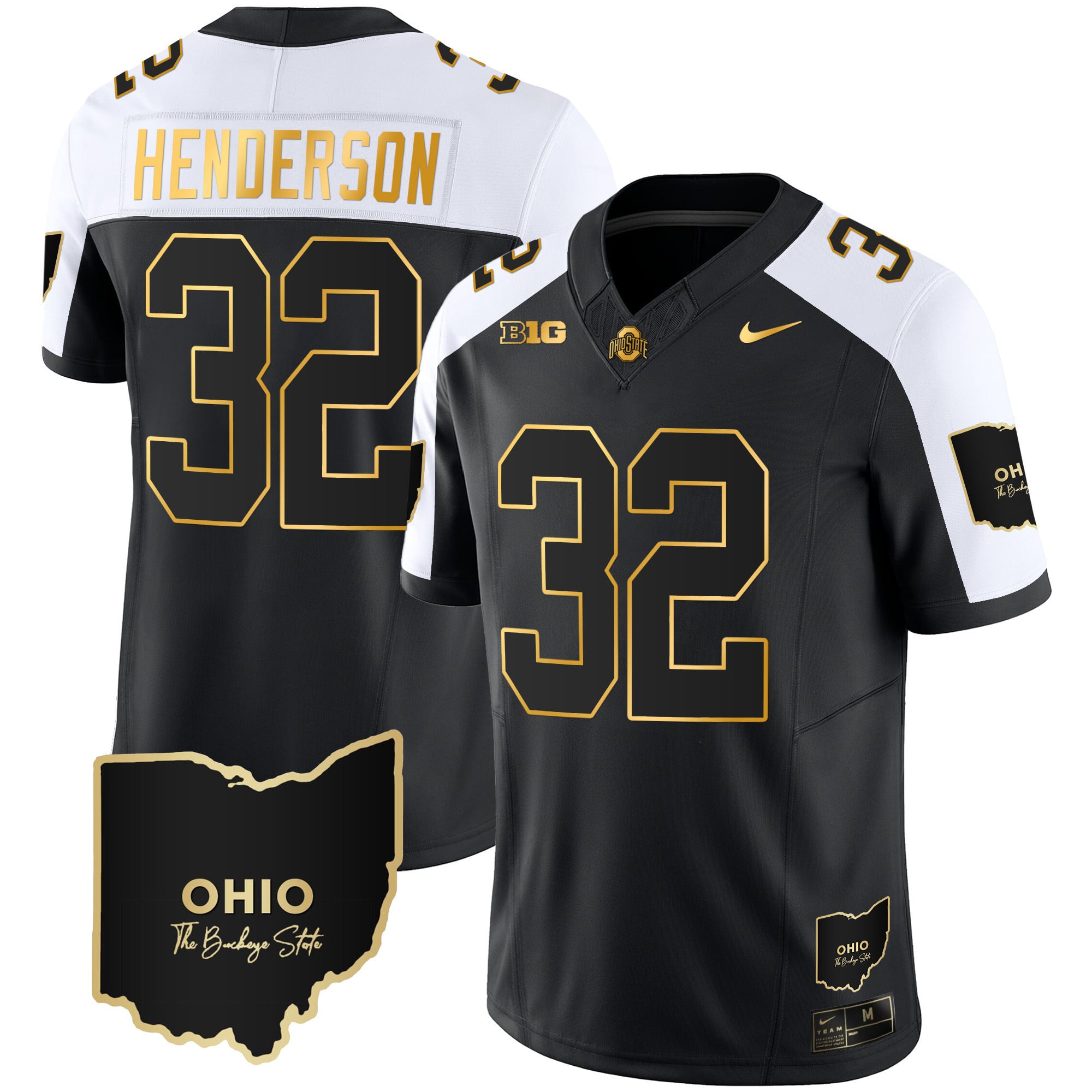 Men's Ohio State Buckeyes 2023 Vapor Limited Gold Jersey - Ohio Patch - All Stitched