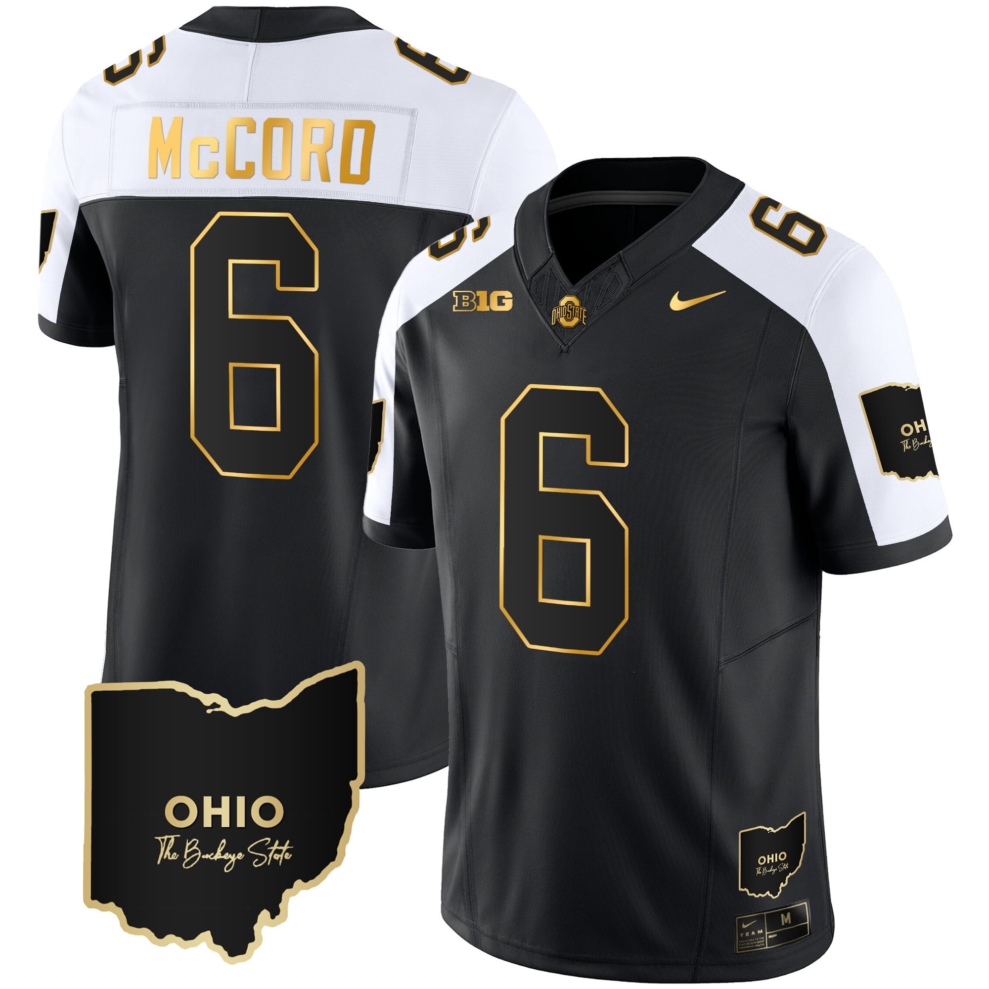 Men's Ohio State Buckeyes 2023 Vapor Limited Gold Jersey - Ohio Patch - All Stitched