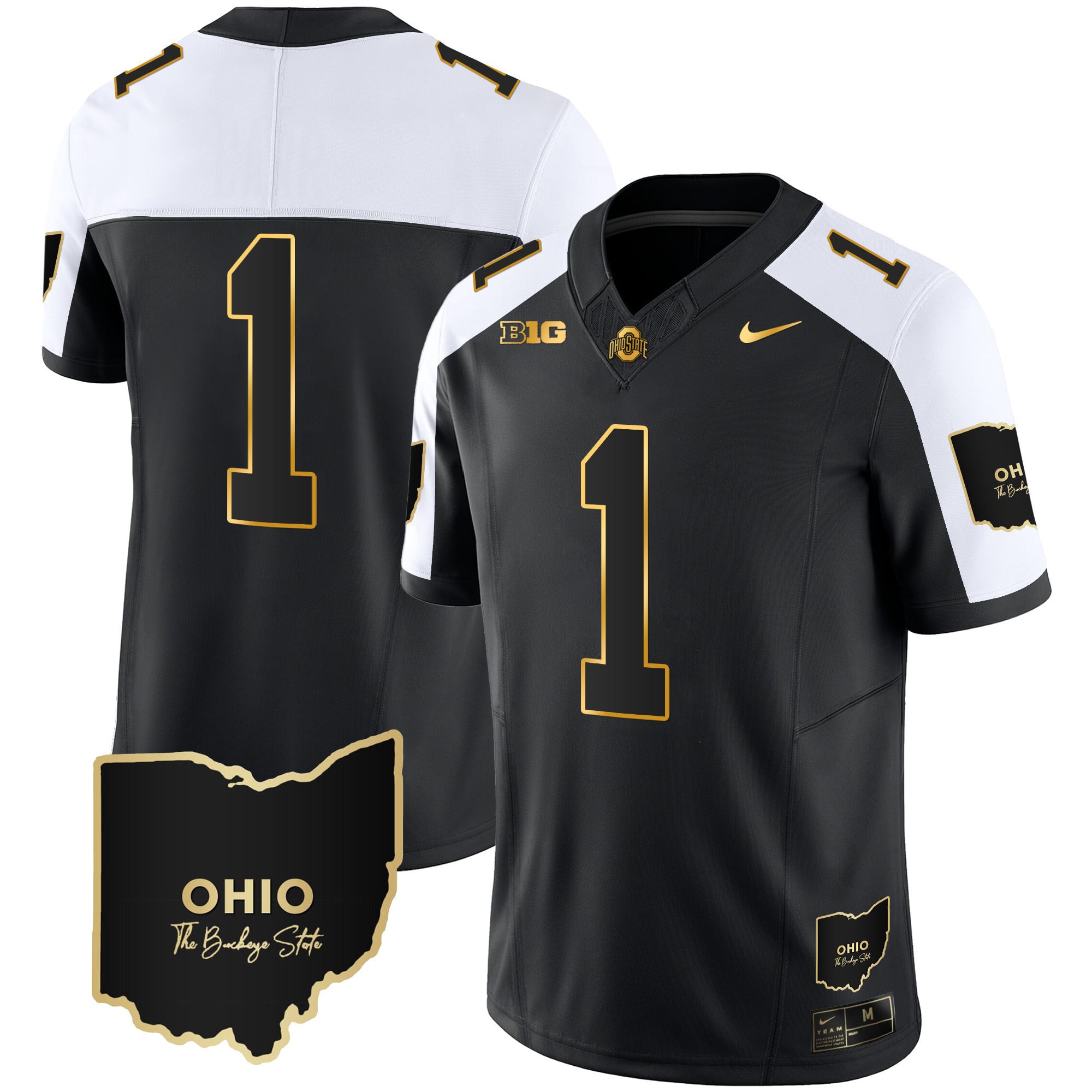 Men's Ohio State Buckeyes 2023 Vapor Limited Gold Jersey - Ohio Patch - All Stitched