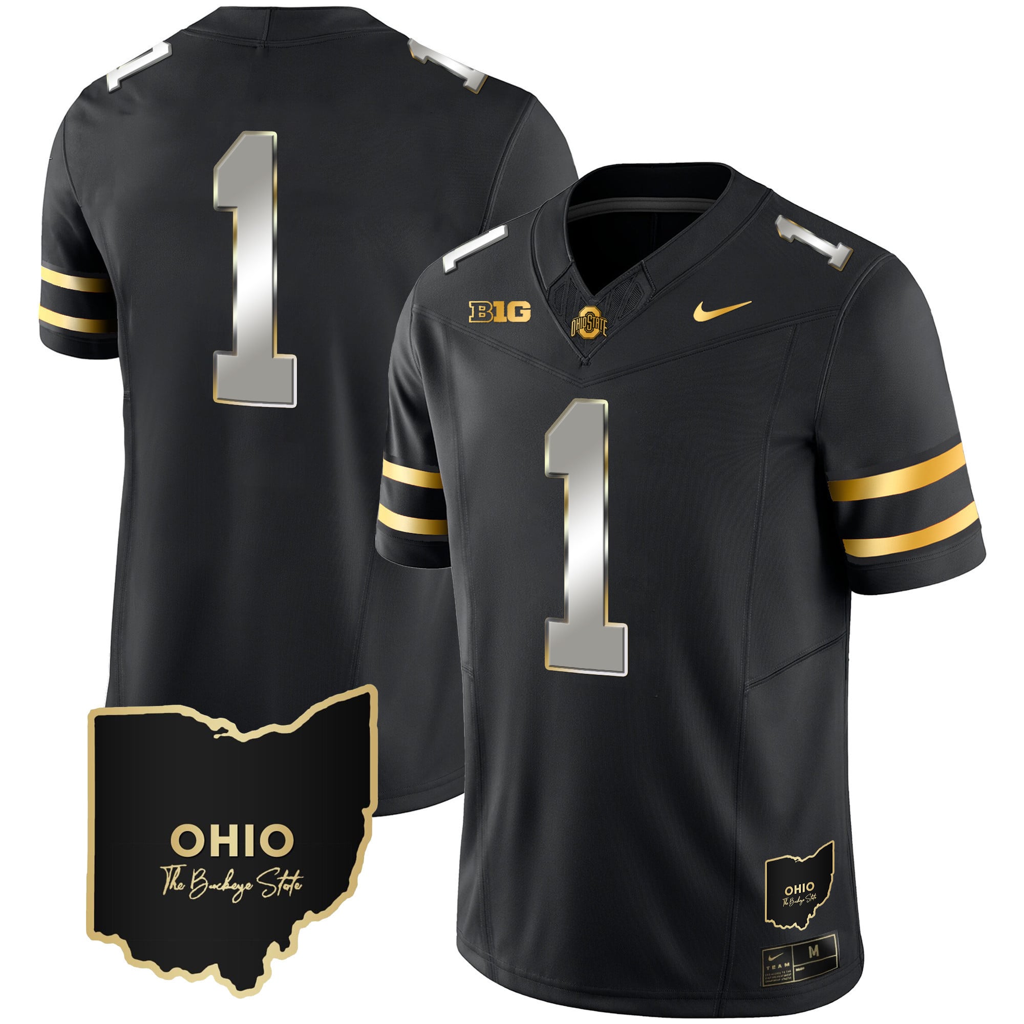 Men's Ohio State Buckeyes 2023 Vapor Limited Gold Jersey - Ohio Patch - All Stitched