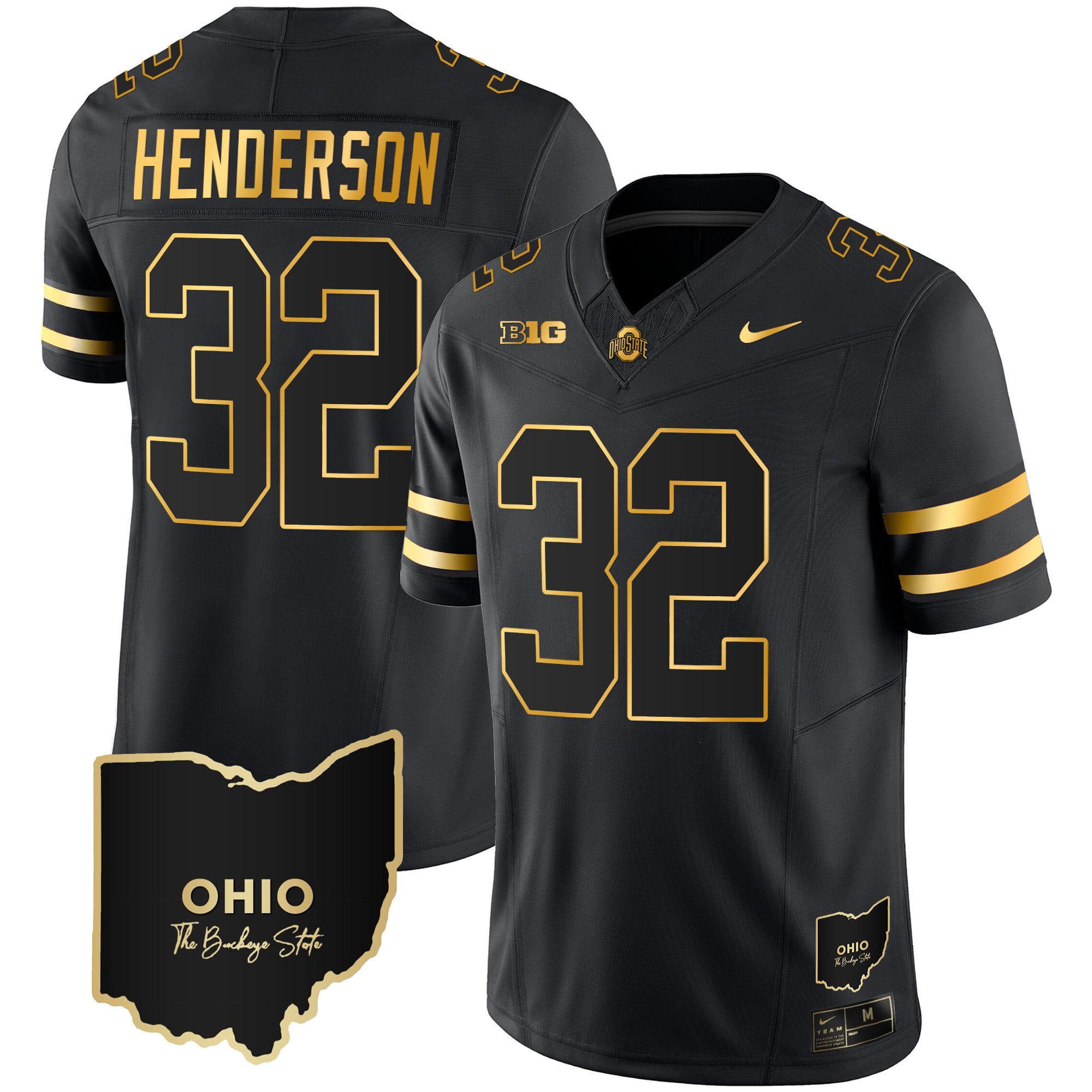 Men's Ohio State Buckeyes 2023 Vapor Limited Gold Jersey - Ohio Patch - All Stitched