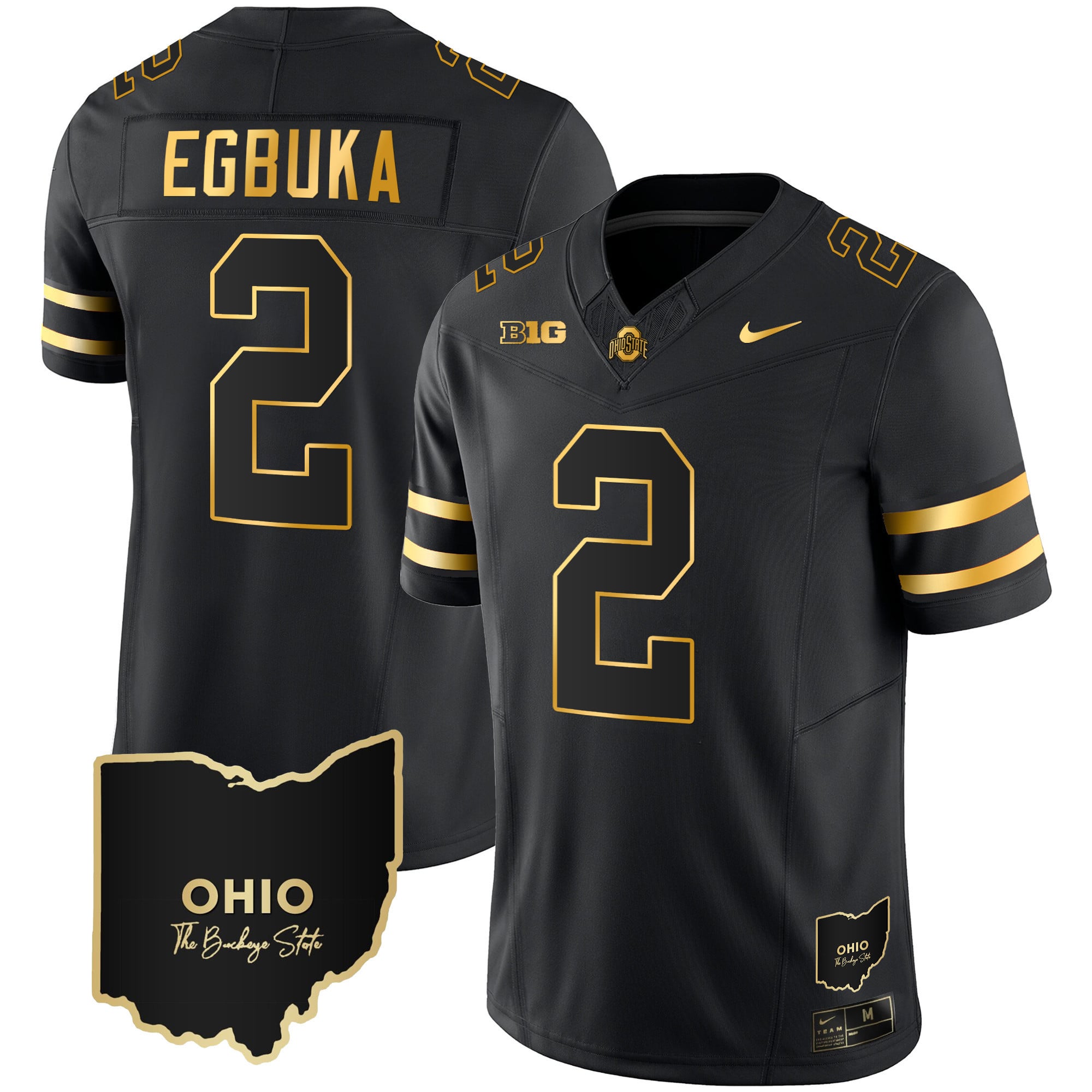 Men's Ohio State Buckeyes 2023 Vapor Limited Gold Jersey - Ohio Patch - All Stitched