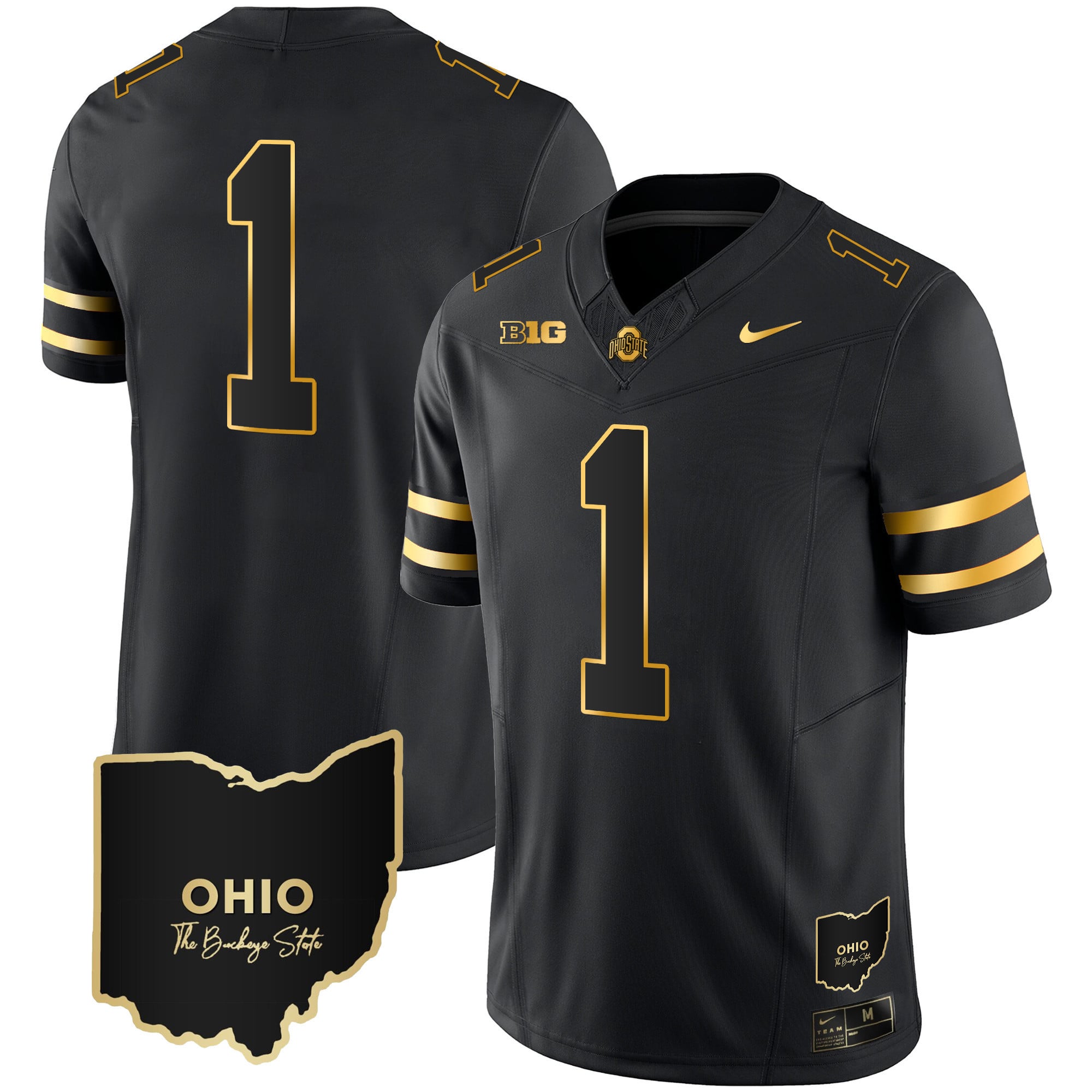 Men's Ohio State Buckeyes 2023 Vapor Limited Gold Jersey - Ohio Patch - All Stitched