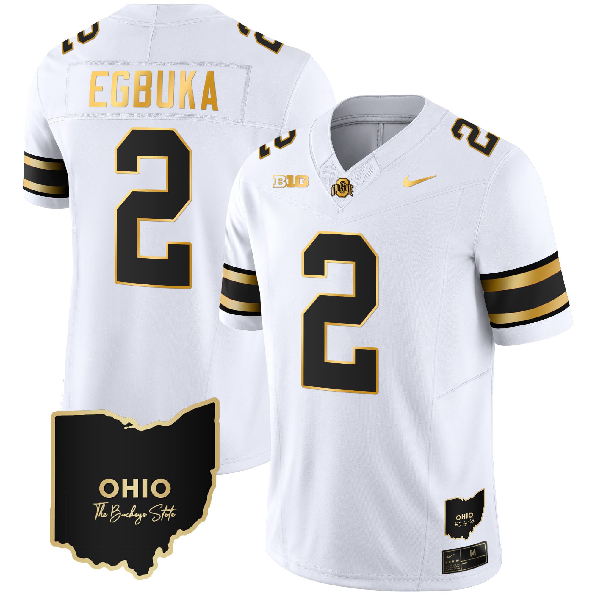 Men's Ohio State Buckeyes 2023 Vapor Limited Gold Jersey - Ohio Patch - All Stitched