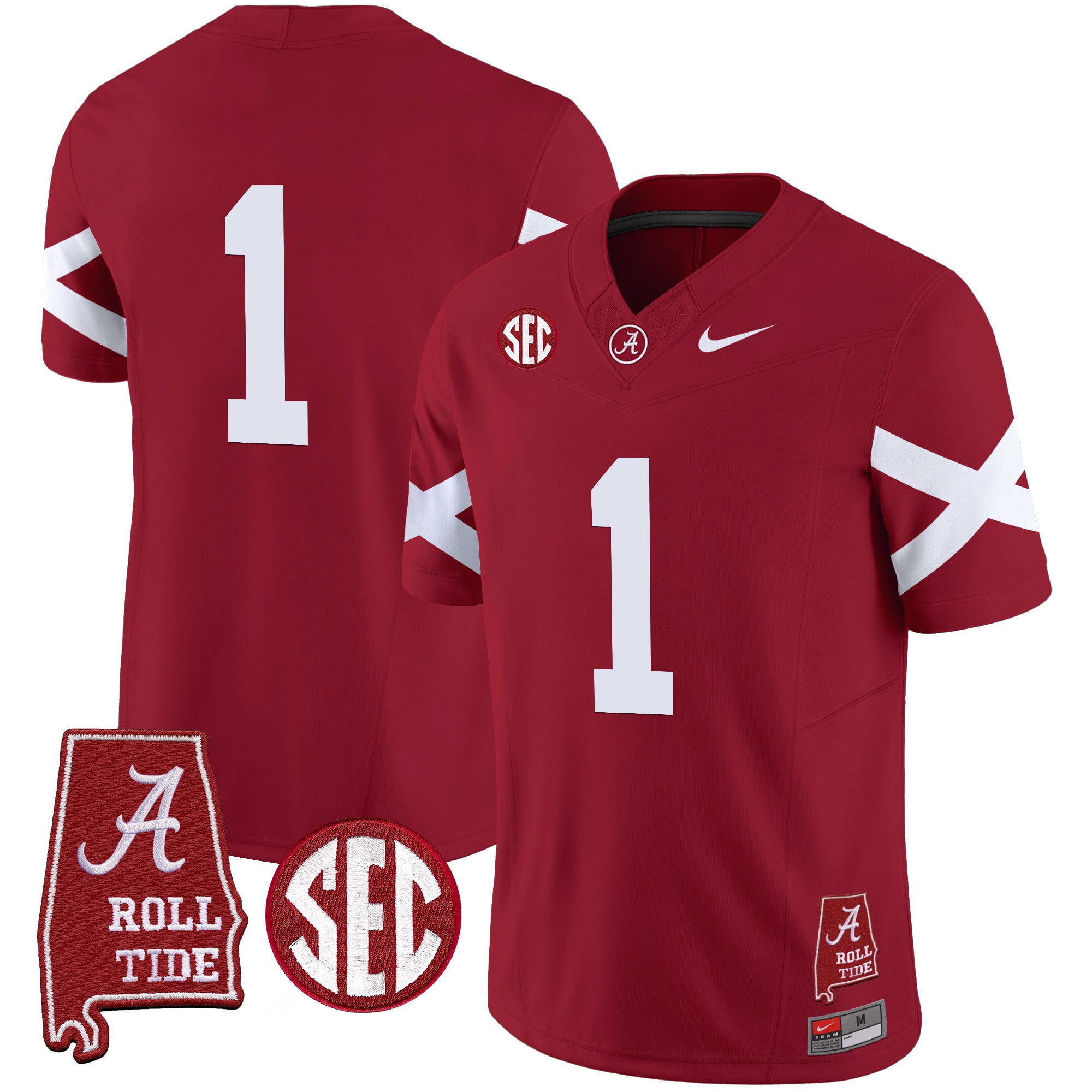 Men's Alabama Crimson Tide Vapor Limited Jersey V6 - Alabama Map - All Stitched