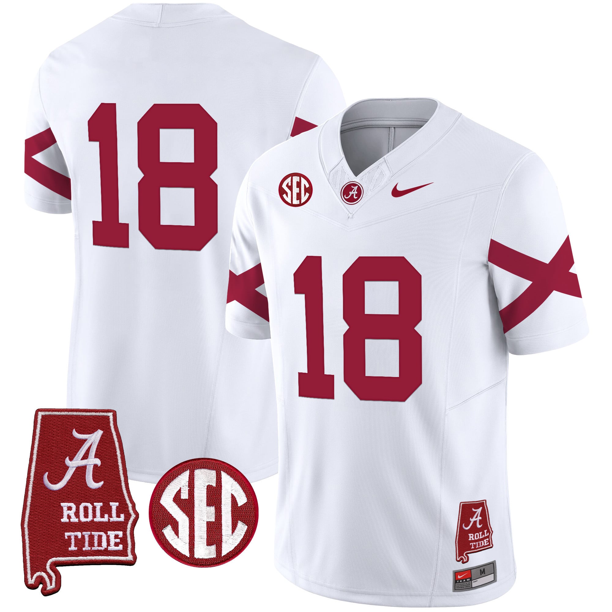 Men's Alabama Crimson Tide Vapor Limited Jersey V6 - Alabama Map - All Stitched