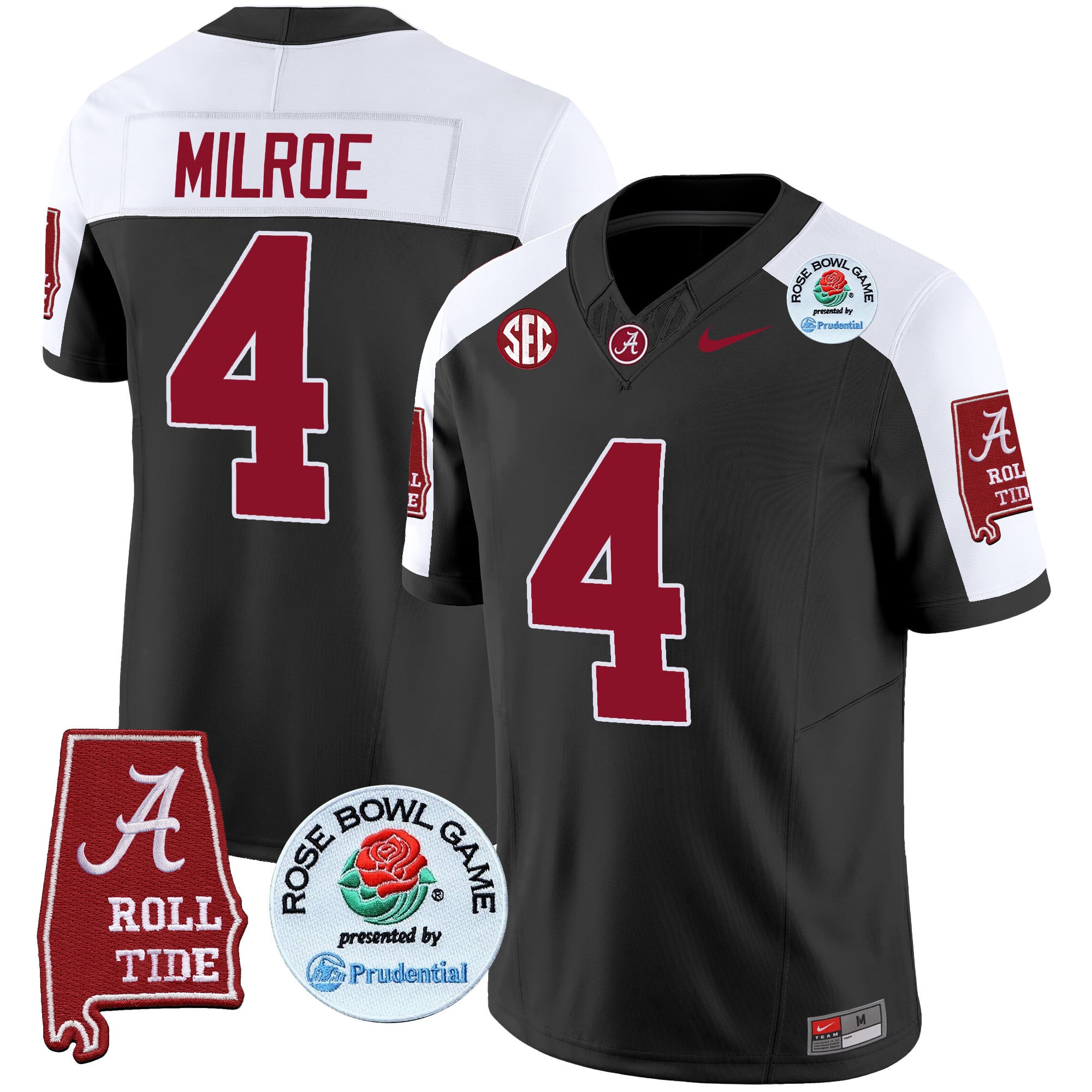 Men's Alabama Crimson Tide Rose Bowl Patch Vapor Limited Jersey - All Stitched