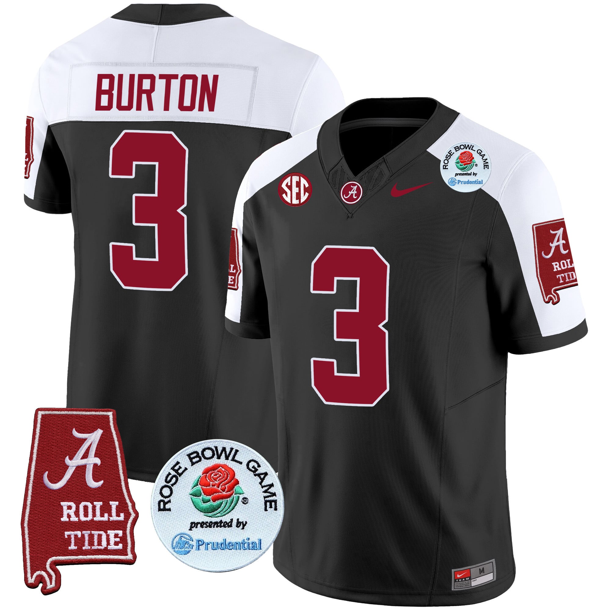 Men's Alabama Crimson Tide Rose Bowl Patch Vapor Limited Jersey - All Stitched