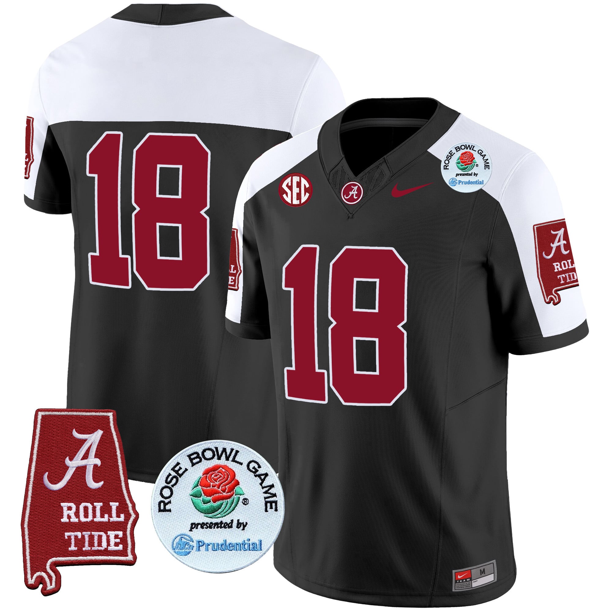 Men's Alabama Crimson Tide Rose Bowl Patch Vapor Limited Jersey - All Stitched