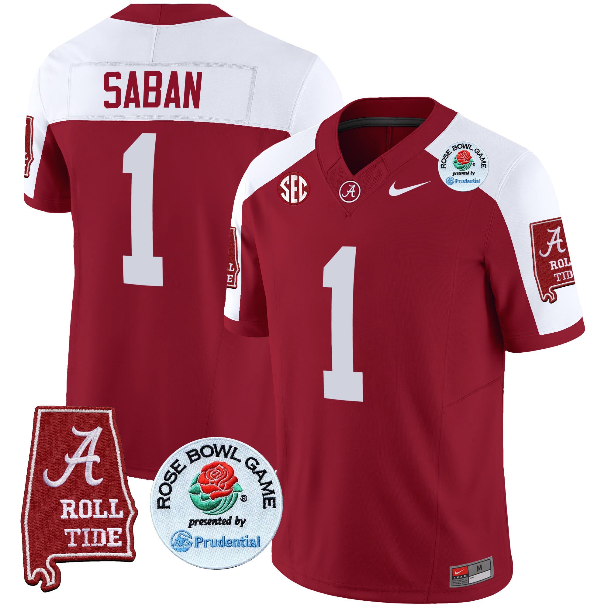 Men's Alabama Crimson Tide Rose Bowl Patch Vapor Limited Jersey - All Stitched