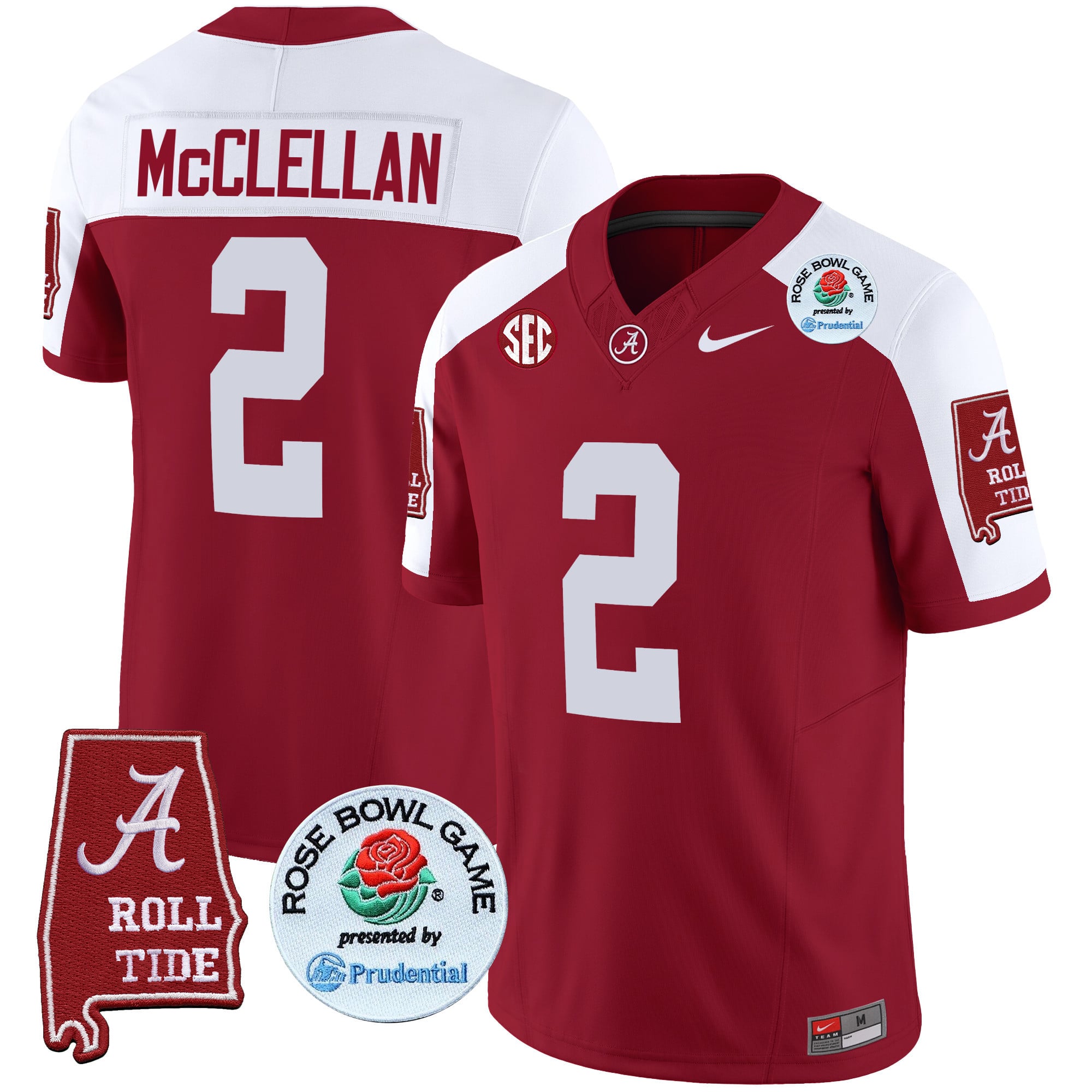 Men's Alabama Crimson Tide Rose Bowl Patch Vapor Limited Jersey - All Stitched