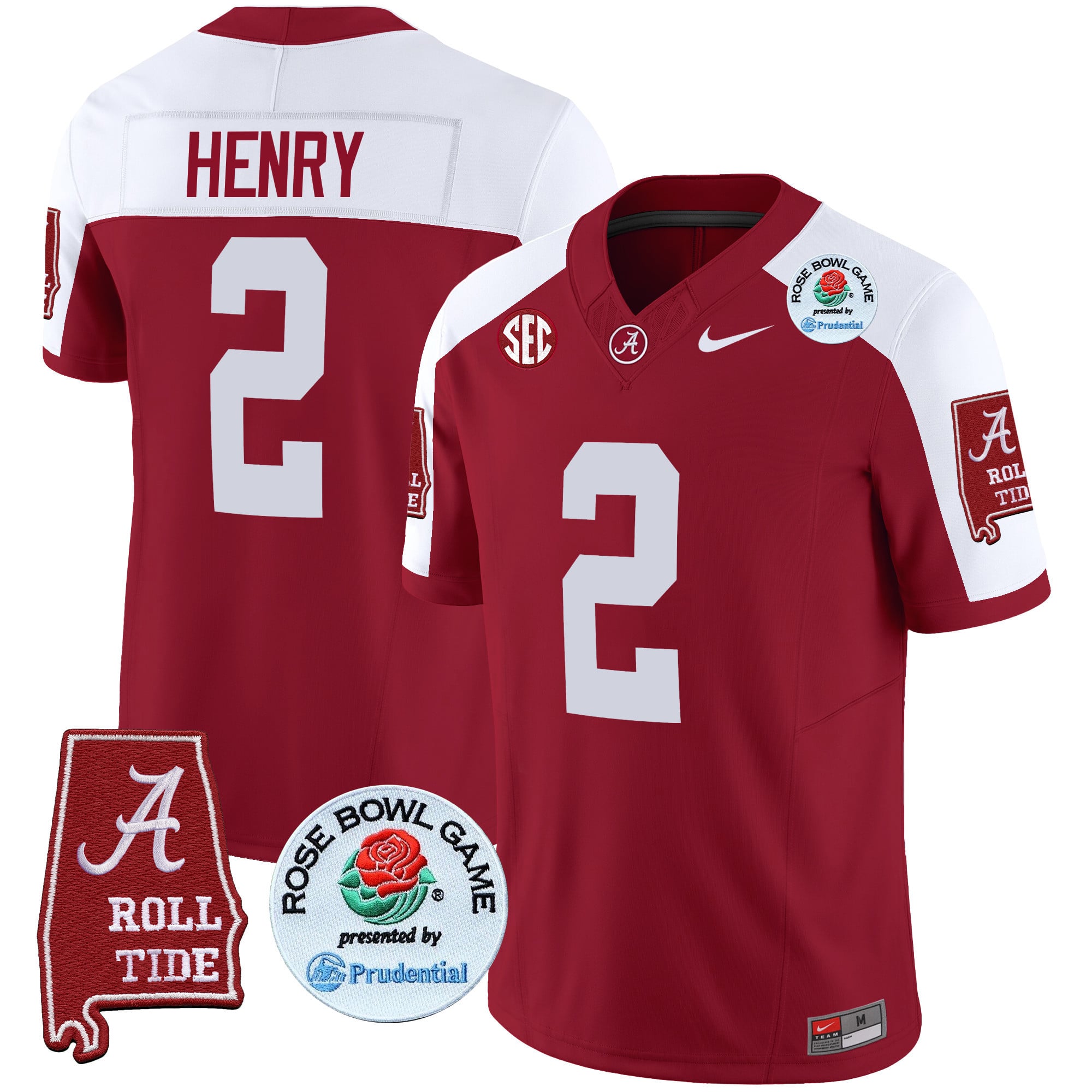 Men's Alabama Crimson Tide Rose Bowl Patch Vapor Limited Jersey - All Stitched