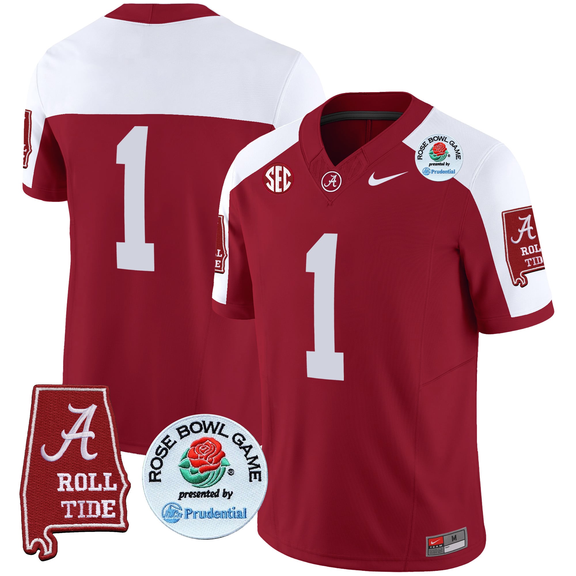 Men's Alabama Crimson Tide Rose Bowl Patch Vapor Limited Jersey - All Stitched