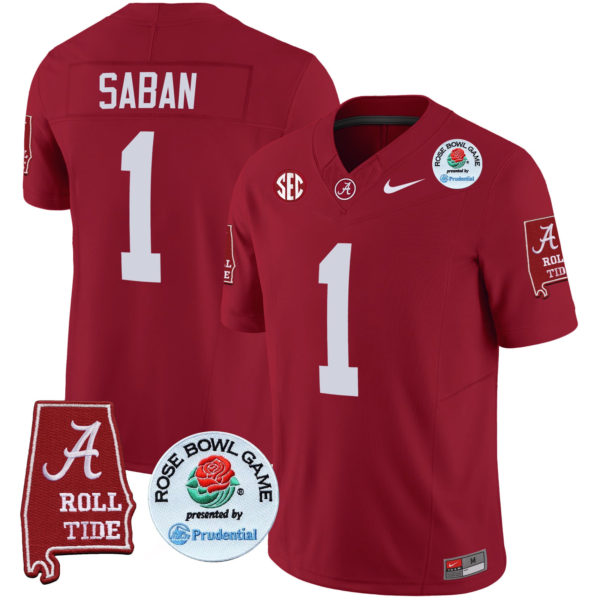 Men's Alabama Crimson Tide Rose Bowl Patch Vapor Limited Jersey - All Stitched