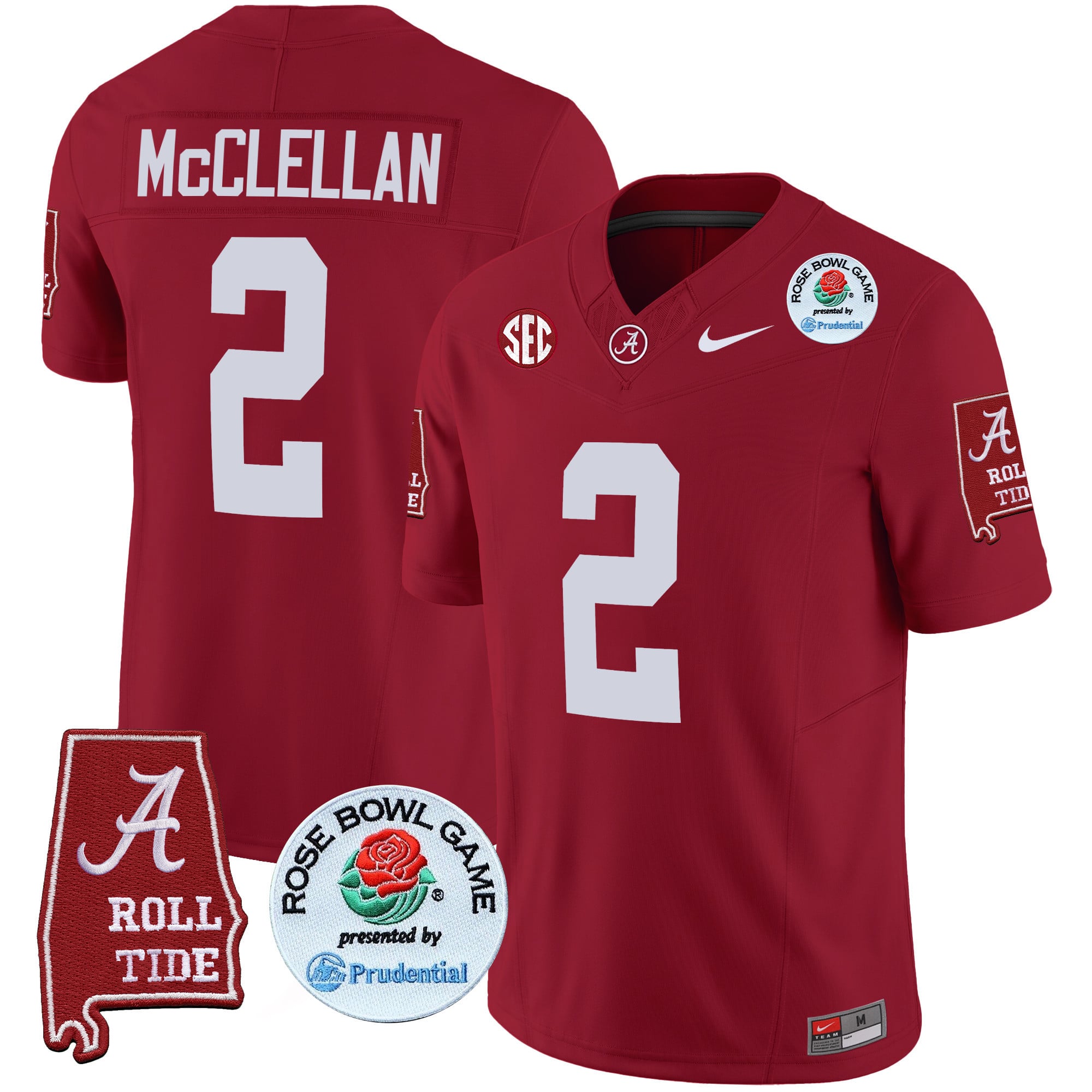 Men's Alabama Crimson Tide Rose Bowl Patch Vapor Limited Jersey - All Stitched