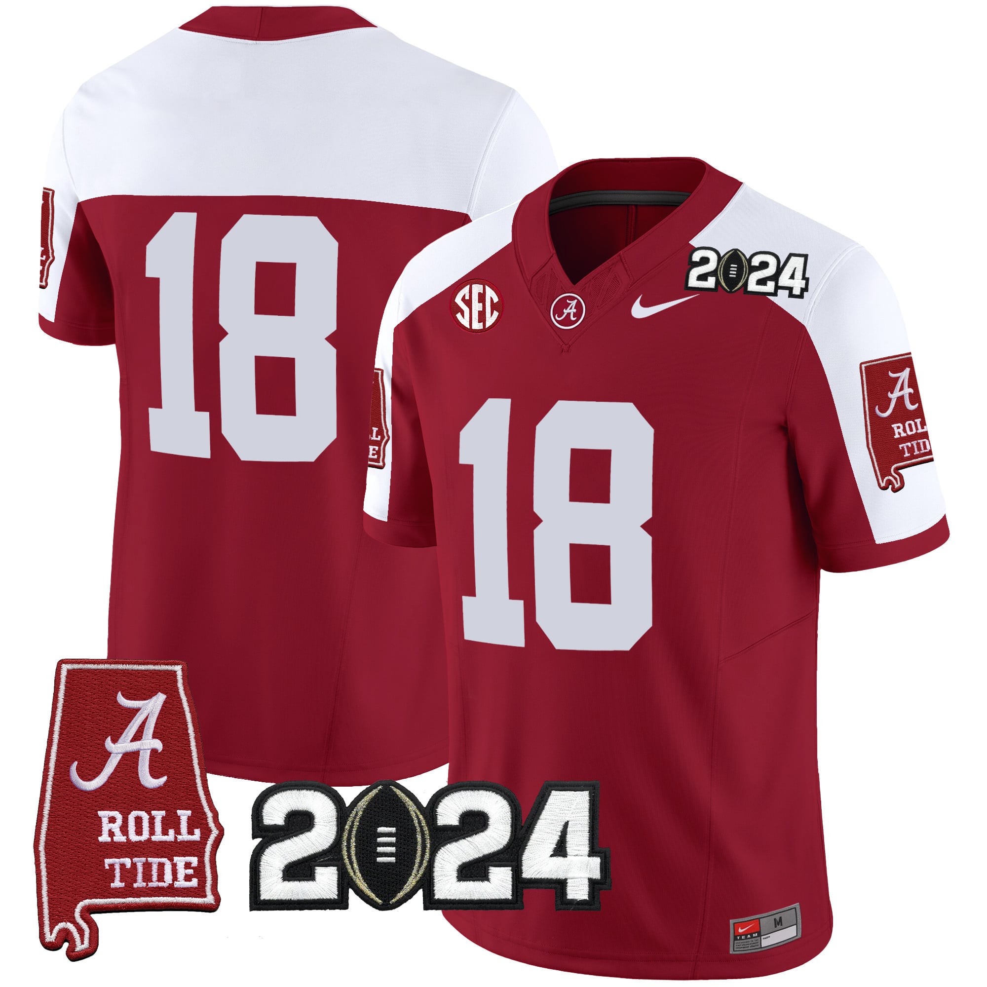 Men's Alabama Crimson Tide 2024 Vapor Limited Jersey - All Stitched