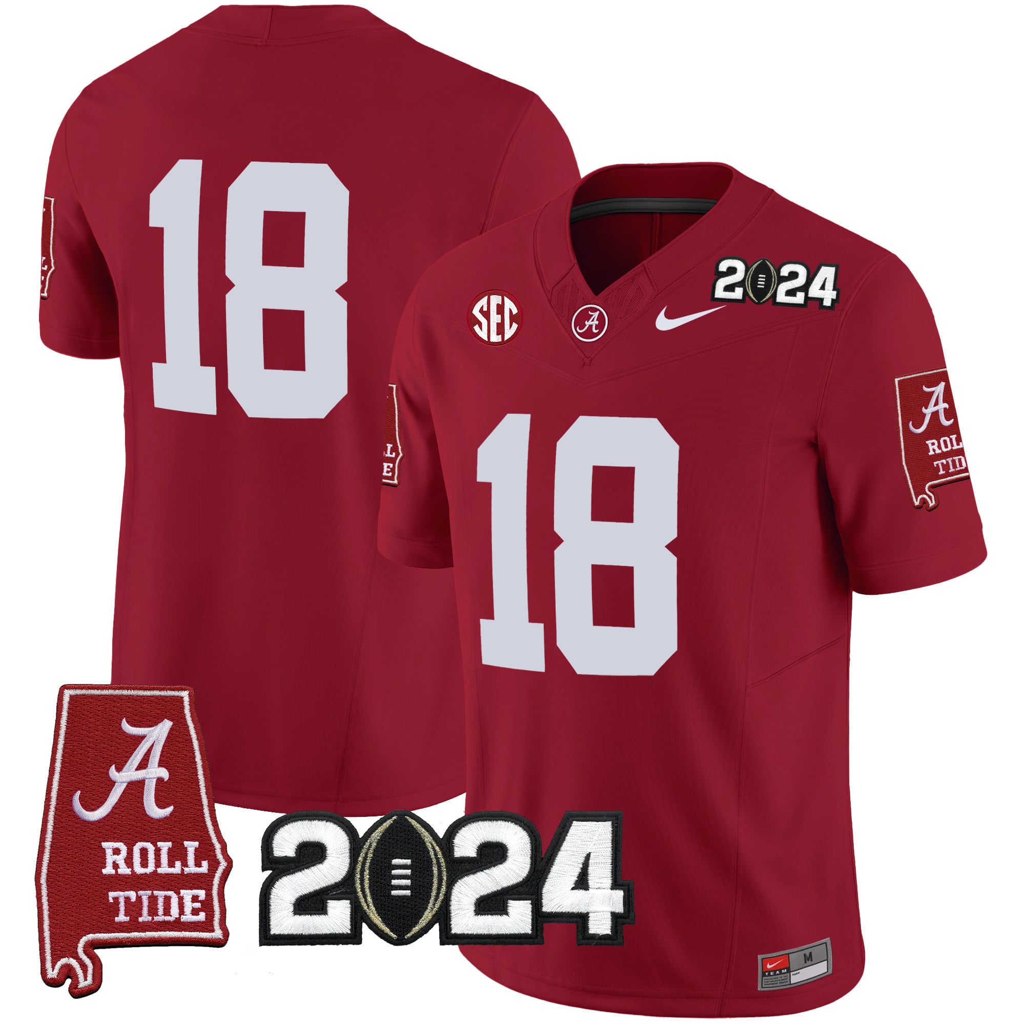 Men's Alabama Crimson Tide 2024 Vapor Limited Jersey - All Stitched