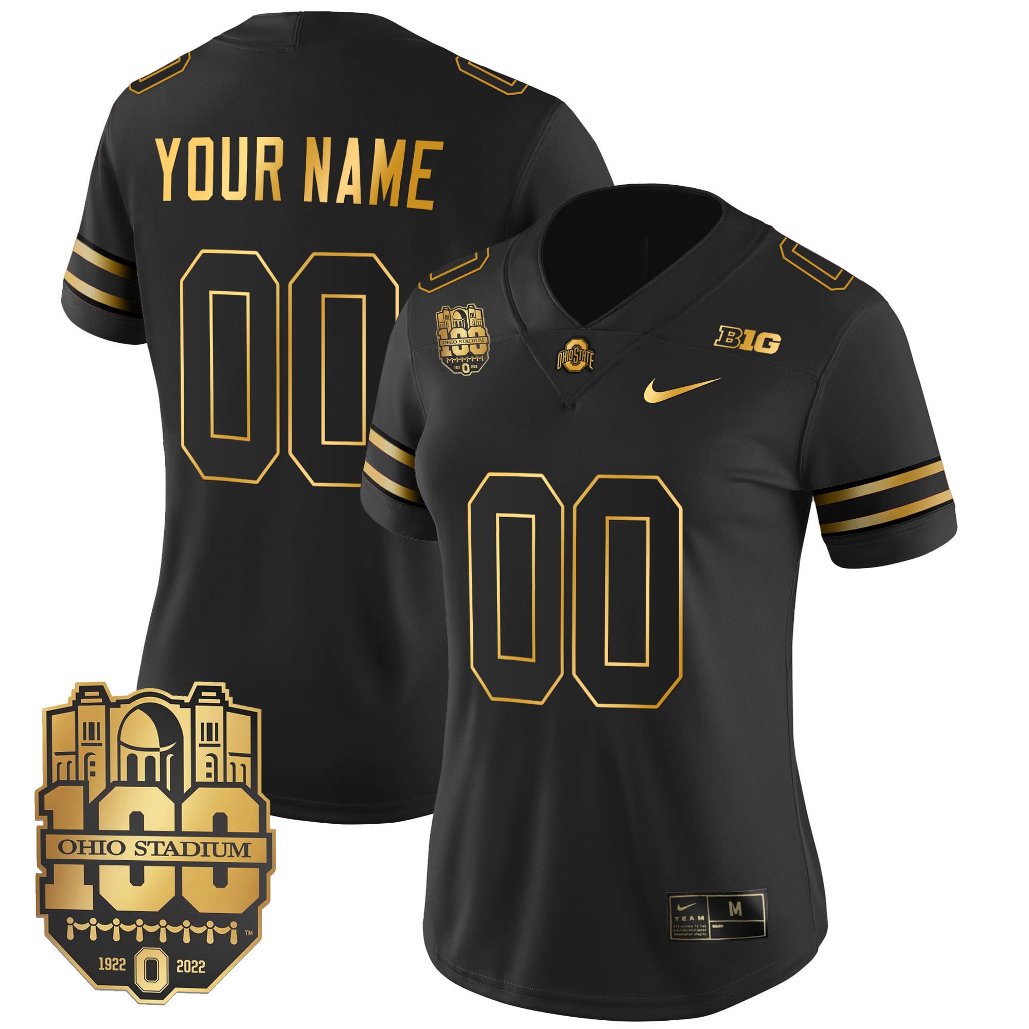 Ohio State Buckeyes Gold Custom Jersey - All Stitched
