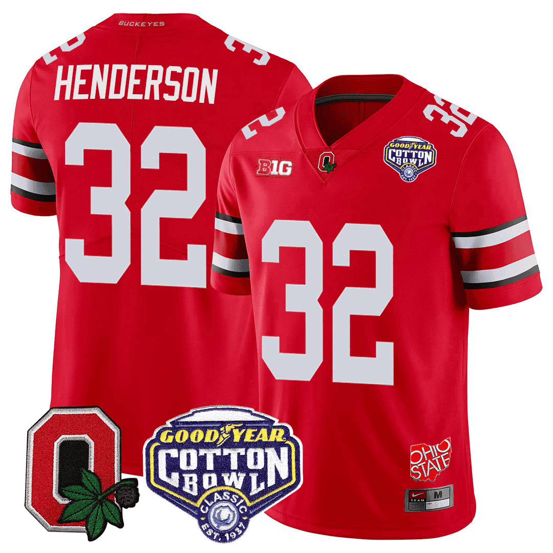 Men's Ohio State Buckeyes Good Year Cotton Bowl Patch Jersey - All Stitched