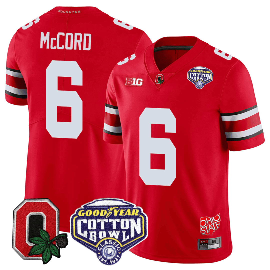 Men's Ohio State Buckeyes Good Year Cotton Bowl Patch Jersey - All Stitched
