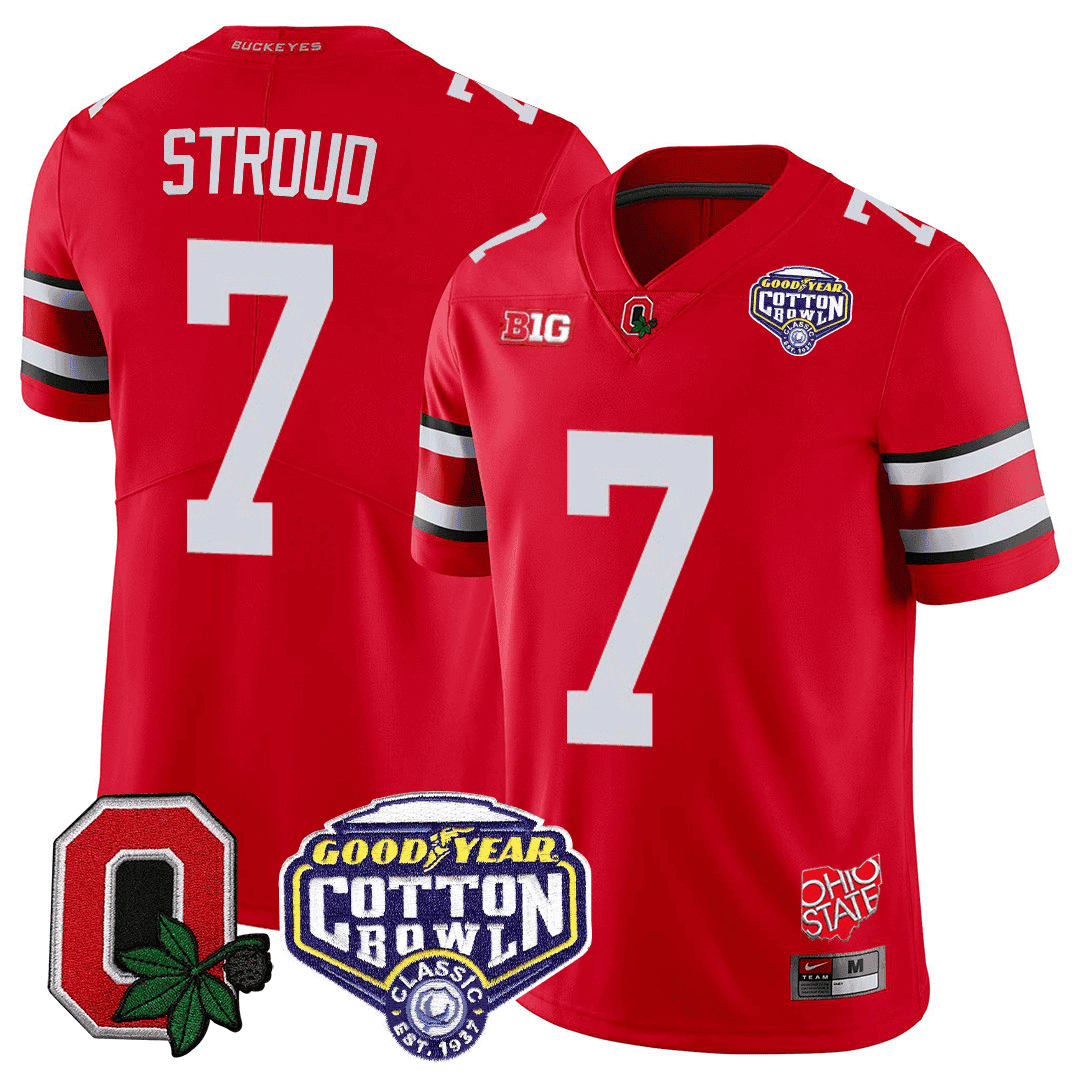 Men's Ohio State Buckeyes Good Year Cotton Bowl Patch Jersey - All Stitched