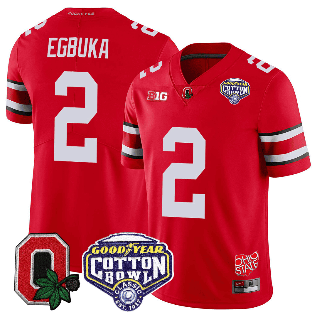 Men's Ohio State Buckeyes Good Year Cotton Bowl Patch Jersey - All Stitched