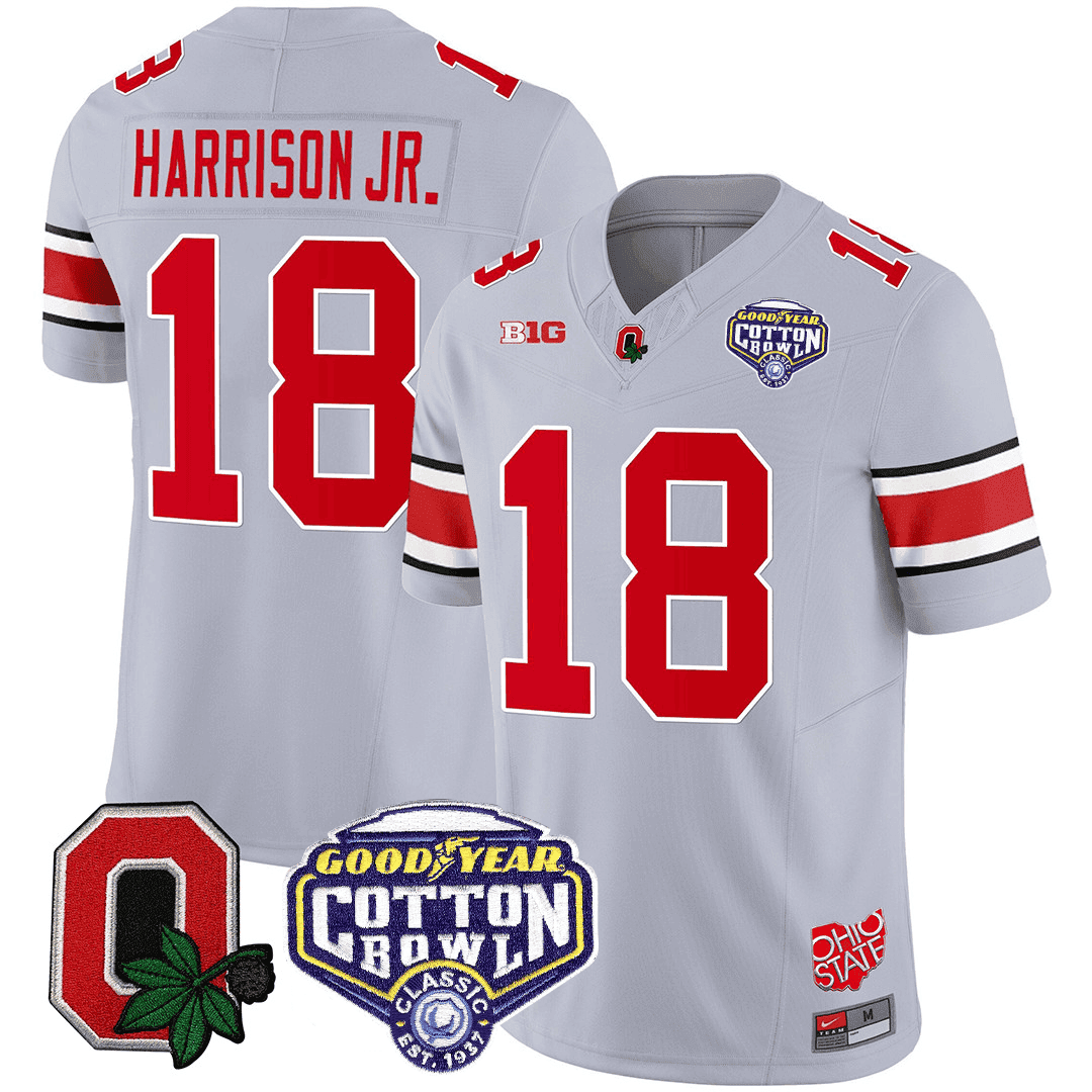 Men's Ohio State Buckeyes Good Year Cotton Bowl Patch Jersey - All Stitched