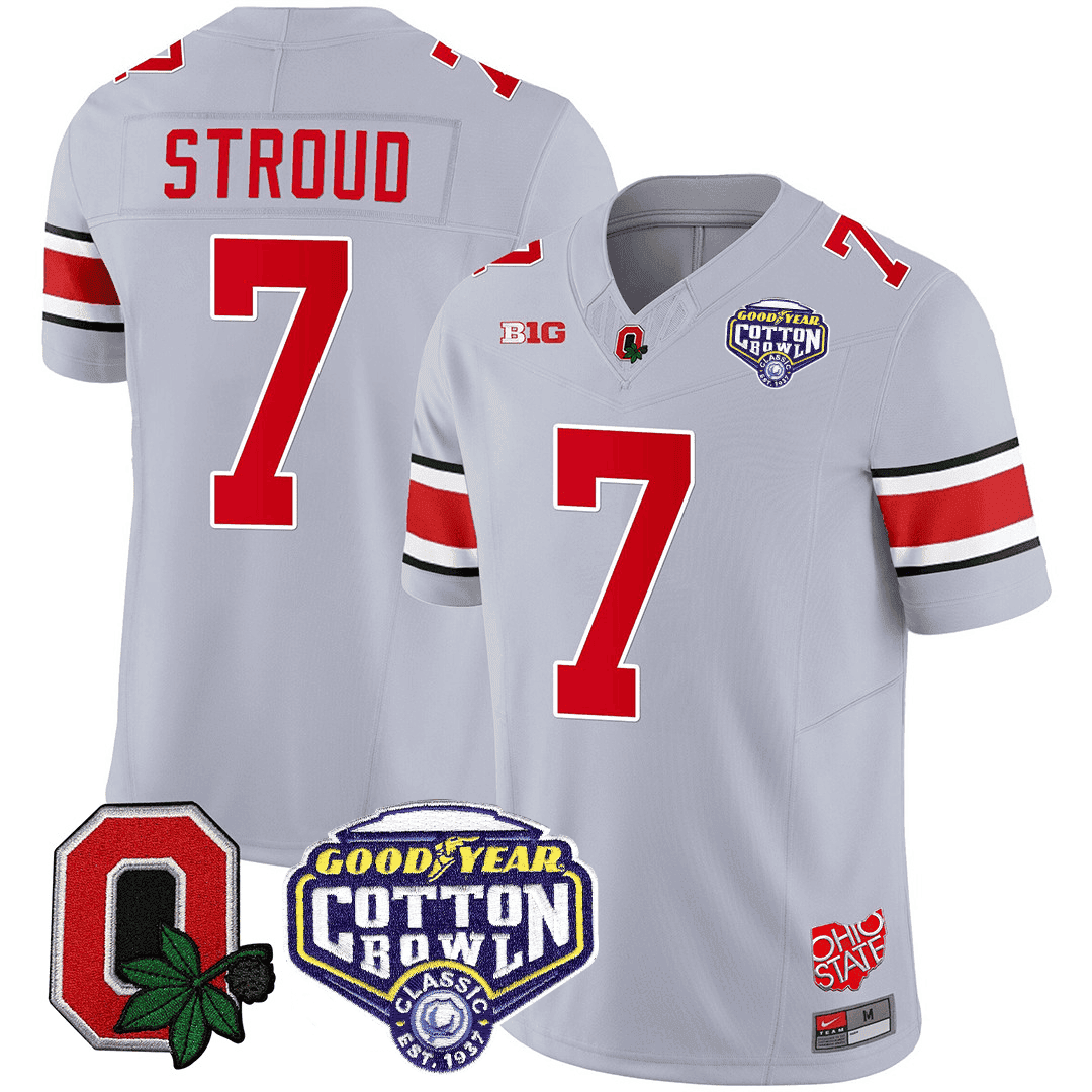 Men's Ohio State Buckeyes Good Year Cotton Bowl Patch Jersey - All Stitched