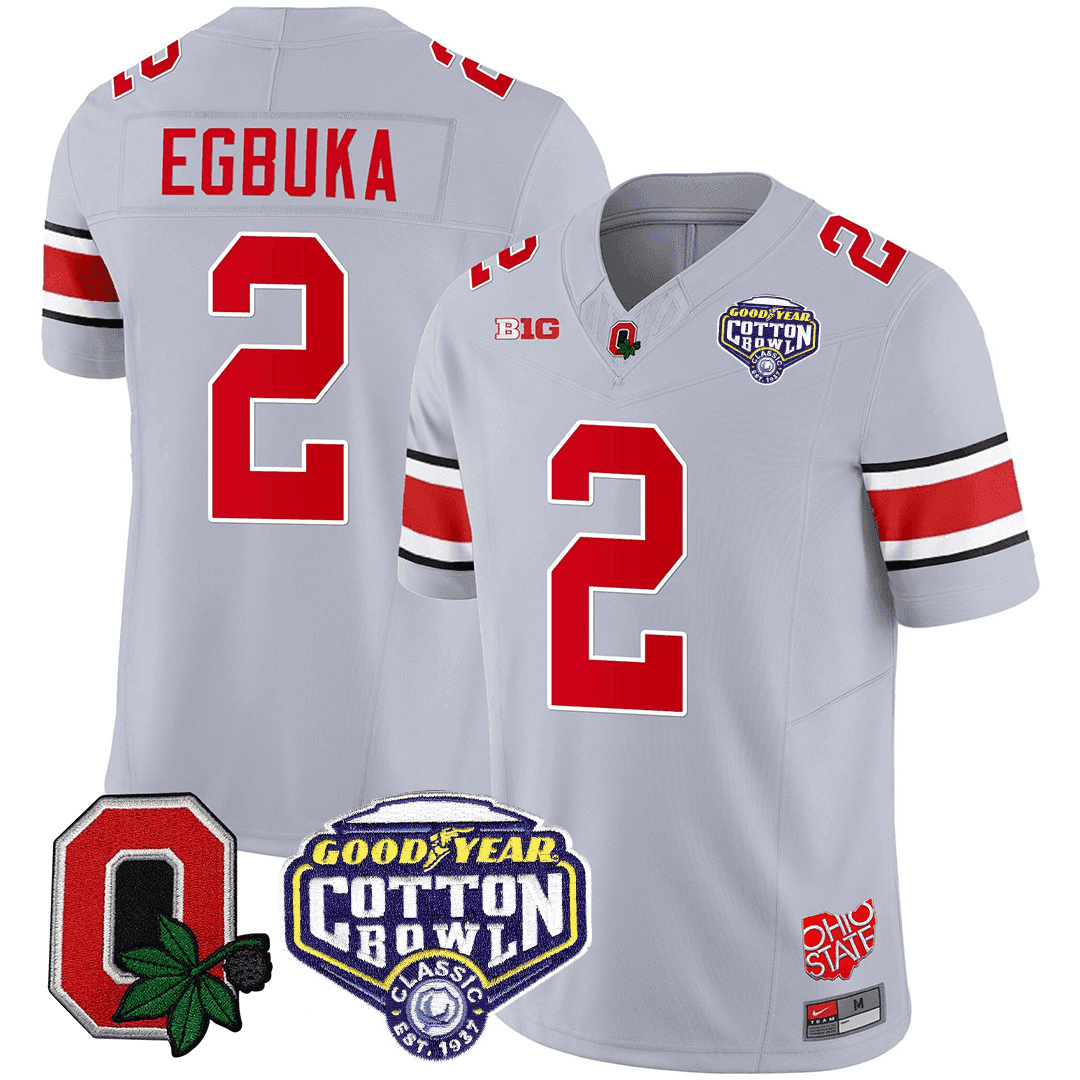 Men's Ohio State Buckeyes Good Year Cotton Bowl Patch Jersey - All Stitched