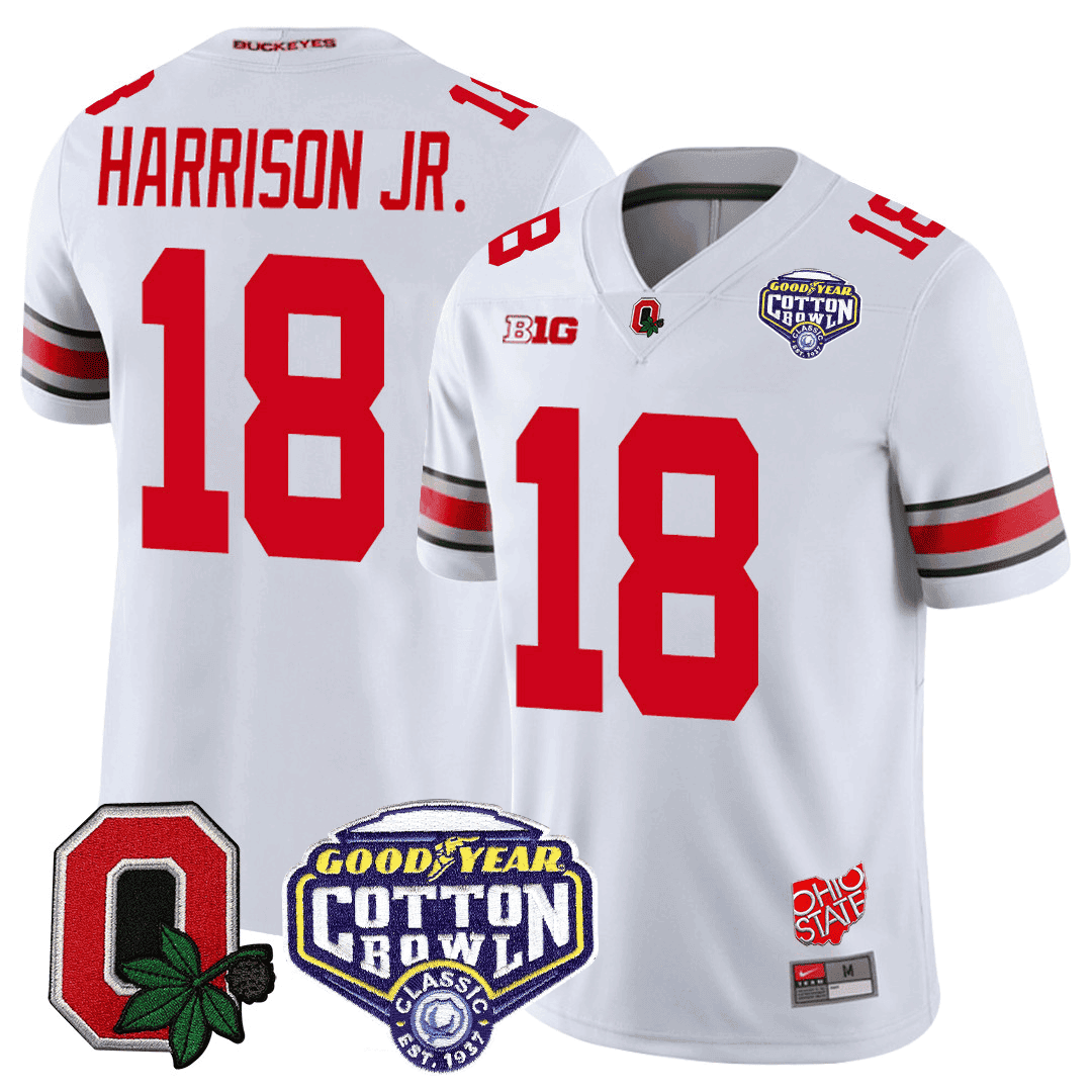 Men's Ohio State Buckeyes Good Year Cotton Bowl Patch Jersey - All Stitched