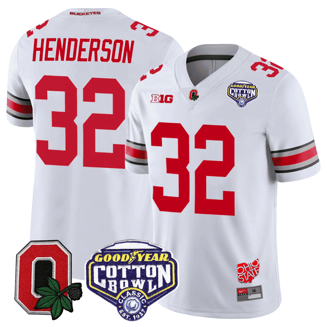 Men's Ohio State Buckeyes Good Year Cotton Bowl Patch Jersey - All Stitched