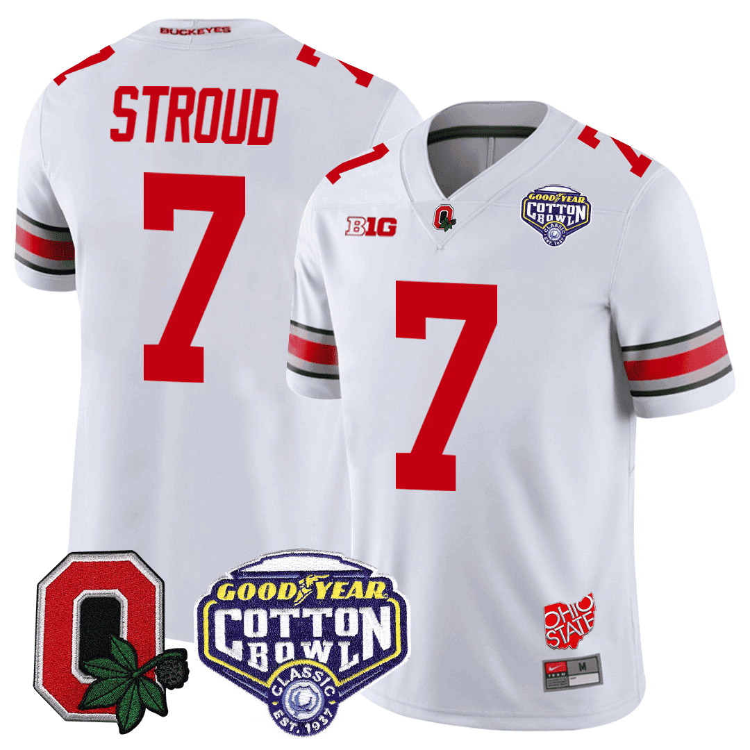 Men's Ohio State Buckeyes Good Year Cotton Bowl Patch Jersey - All Stitched