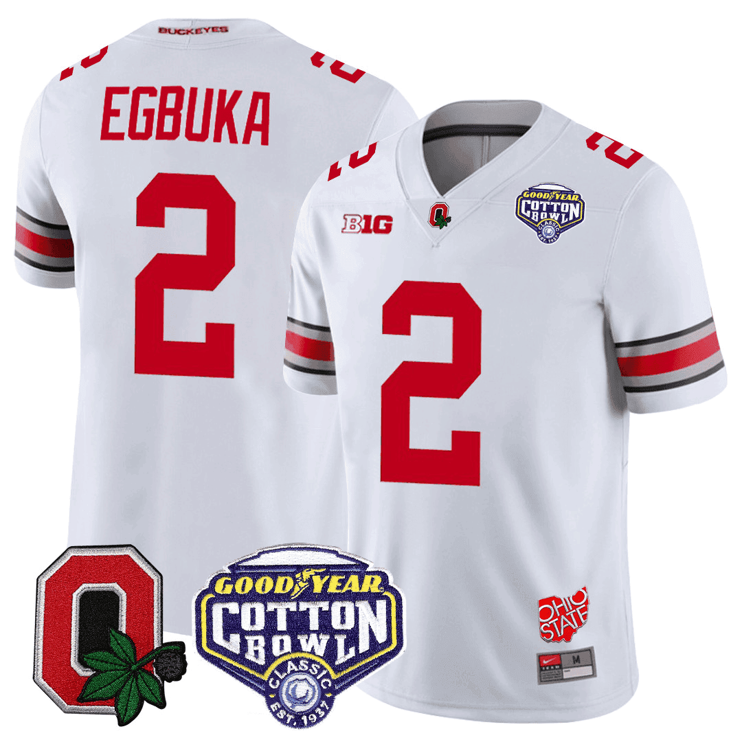 Men's Ohio State Buckeyes Good Year Cotton Bowl Patch Jersey - All Stitched