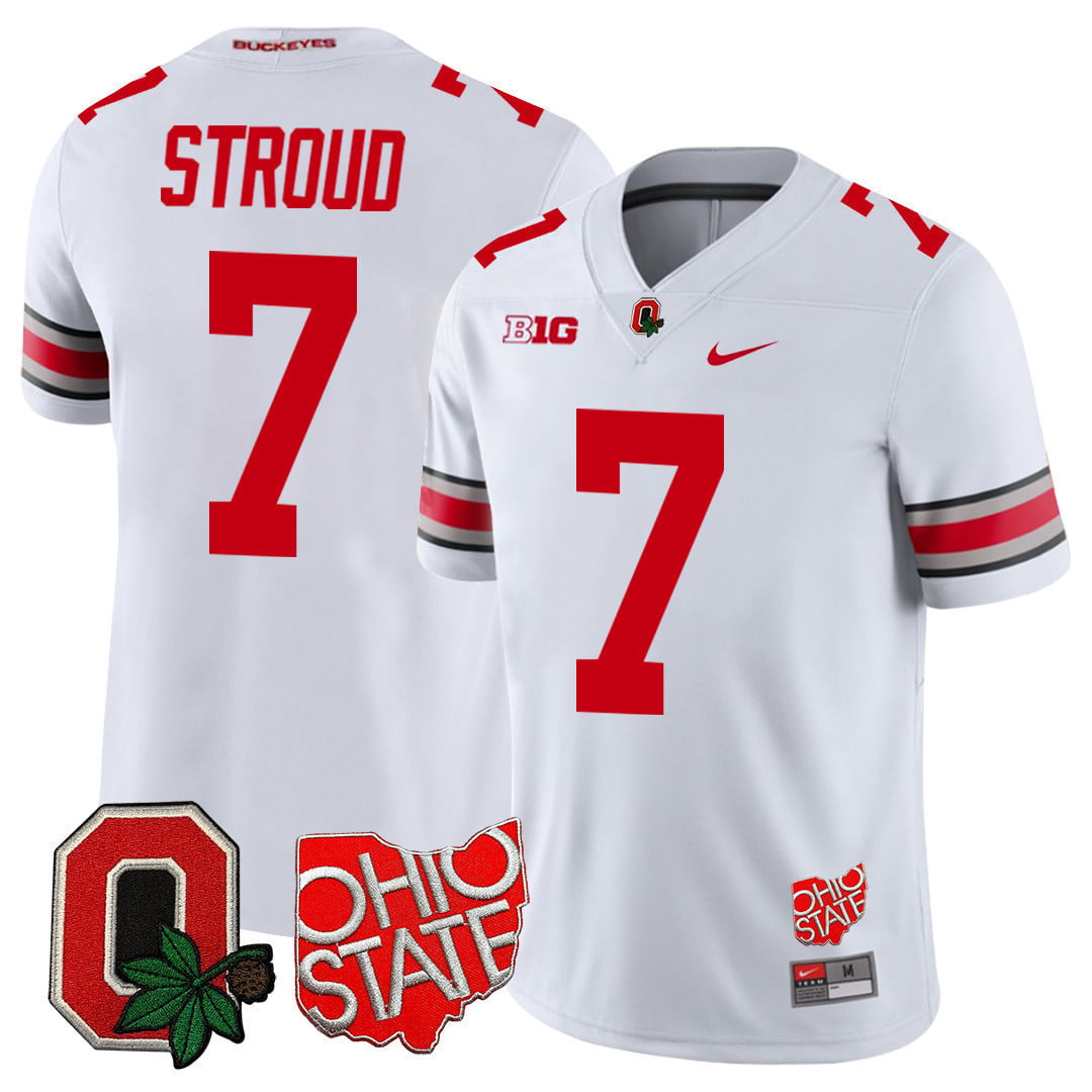 Men's Ohio State Buckeyes Ohio State & Logo Patch Jersey - All Stitched