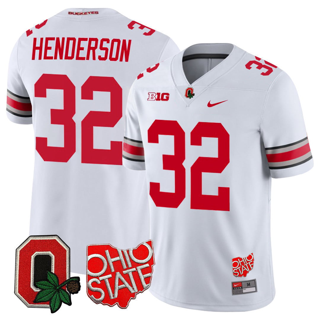 Men's Ohio State Buckeyes Ohio State & Logo Patch Jersey - All Stitched