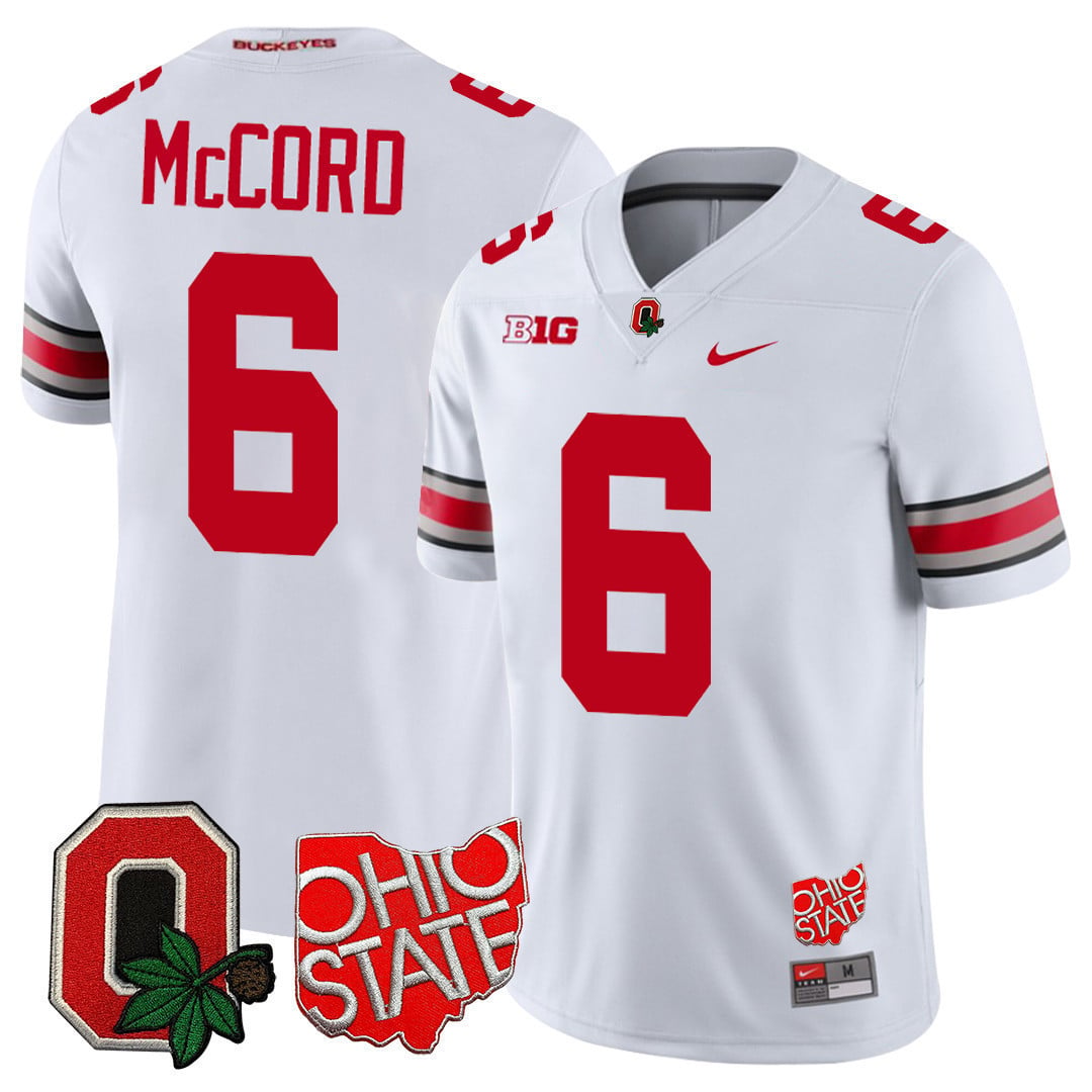 Men's Ohio State Buckeyes Ohio State & Logo Patch Jersey - All Stitched