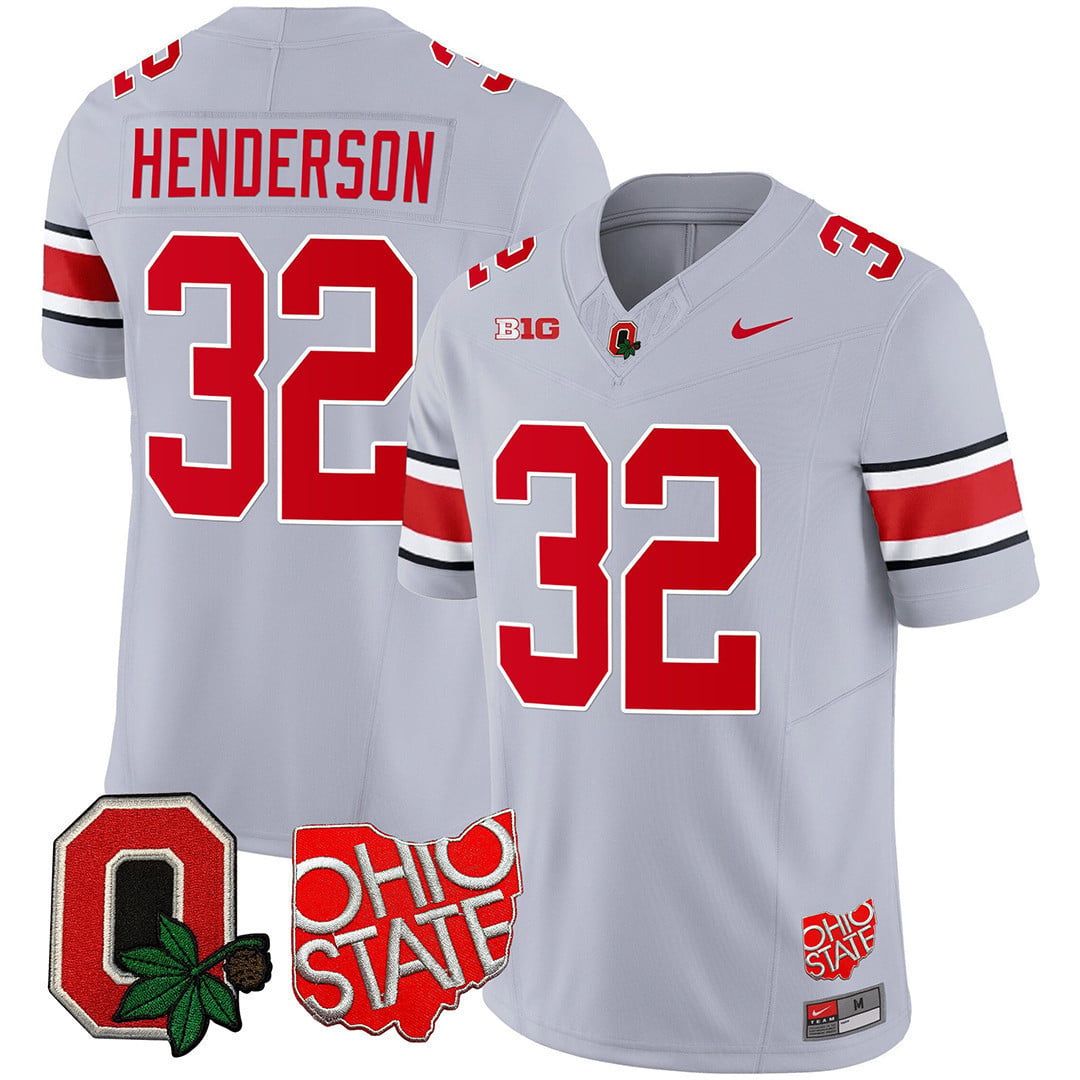 Men's Ohio State Buckeyes Ohio State & Logo Patch Jersey - All Stitched