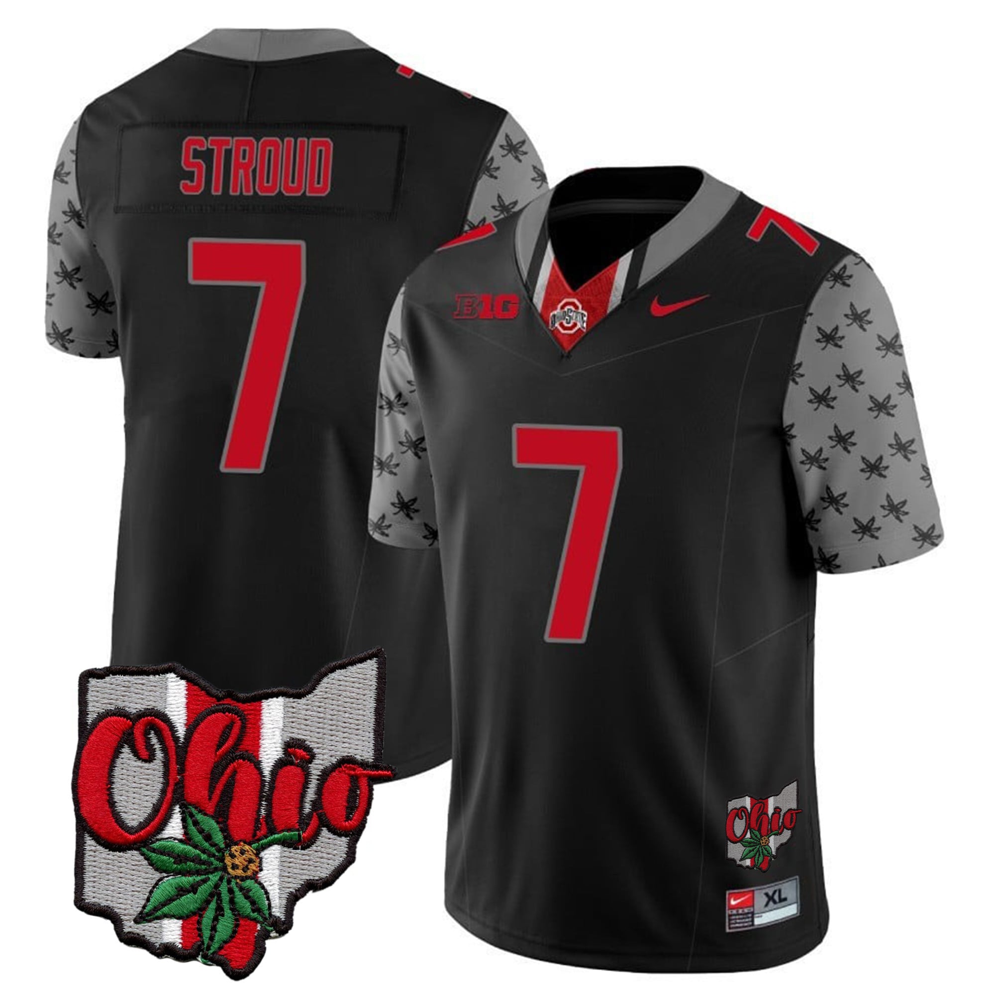 Men's Ohio State Buckeyes 2023 Gray Alternate Jersey V2 - Stitched
