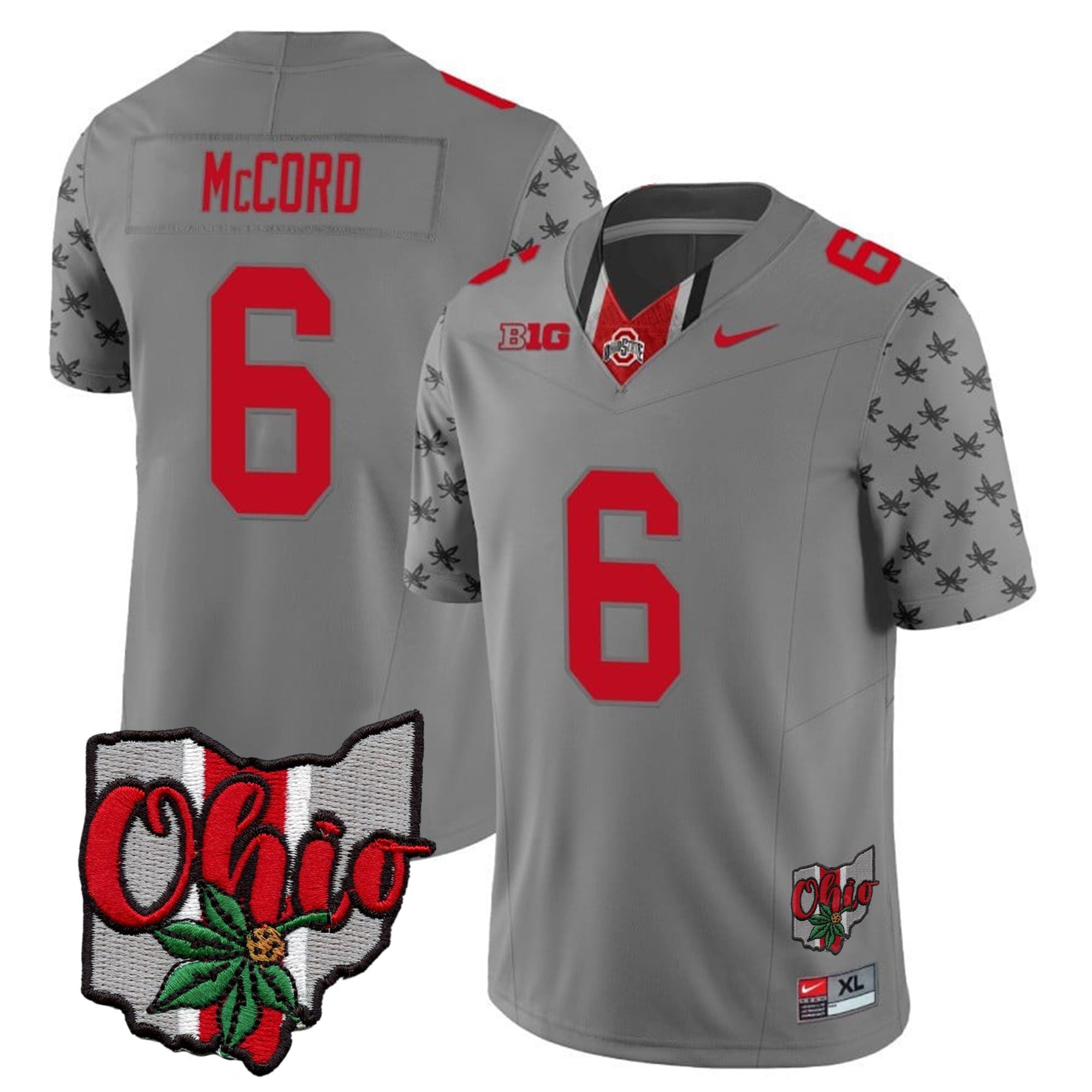 Men's Ohio State Buckeyes 2023 Gray Alternate Jersey V2 - Stitched