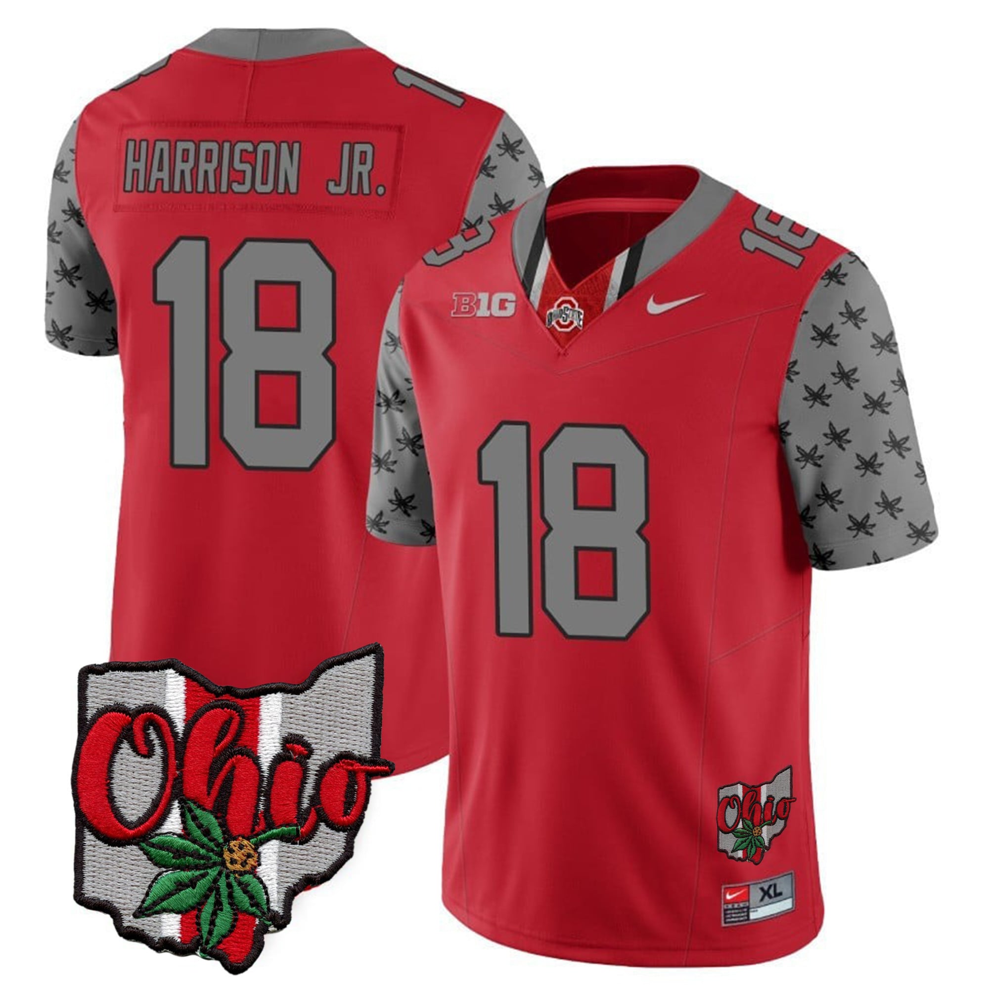 Men's Ohio State Buckeyes 2023 Gray Alternate Jersey V2 - Stitched