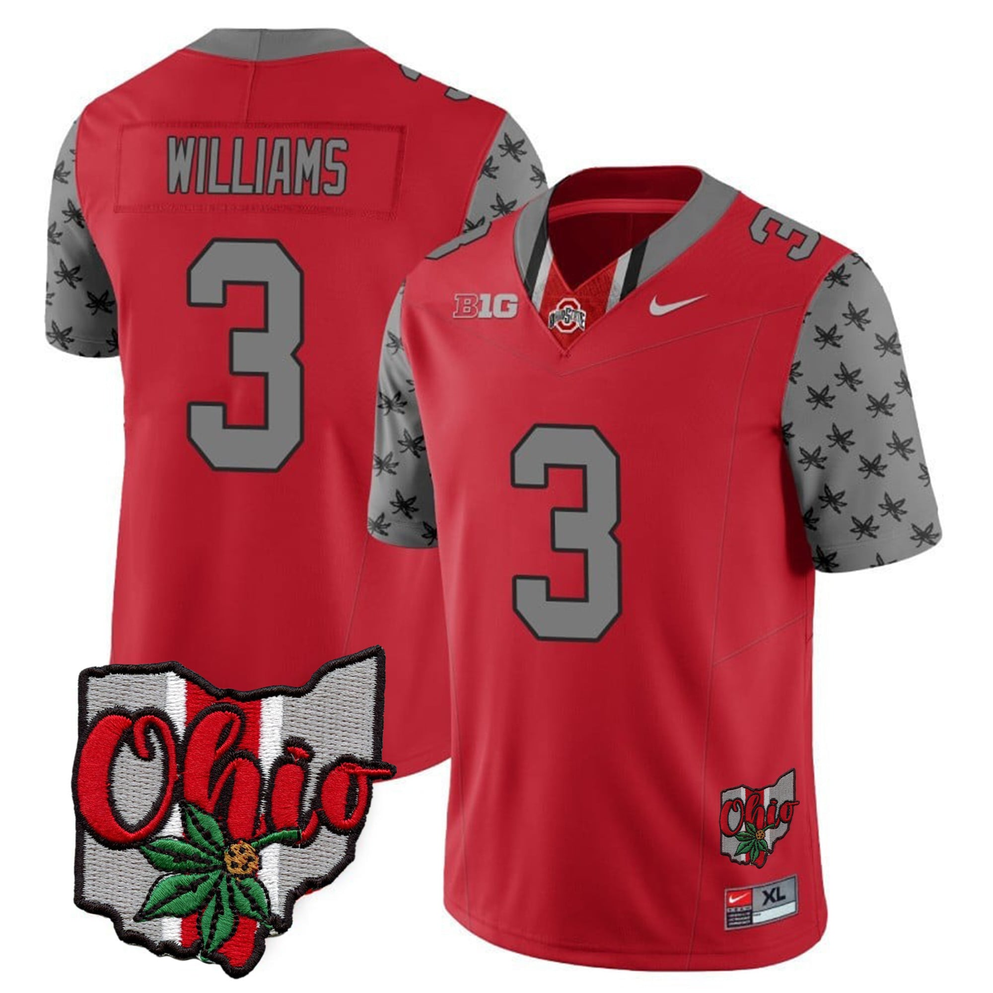 Men's Ohio State Buckeyes 2023 Gray Alternate Jersey V2 - Stitched